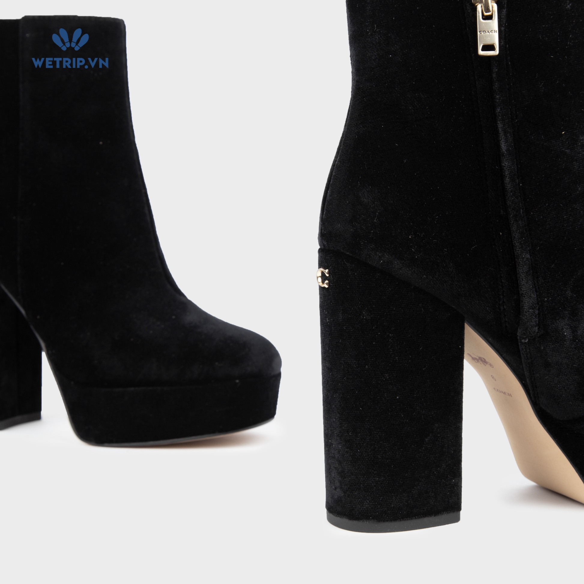 Boots Mắt Cá Cao Gót COACH (Đen) Mã BMC-CG-COA-001-A