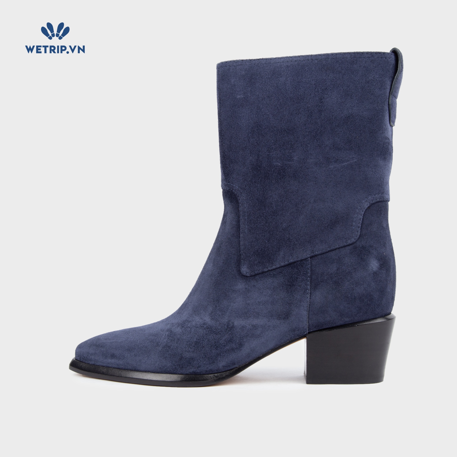 Boots Lửng Cao Gót Vince (Xanh navy) Mã BL-CG-VINC-002-B