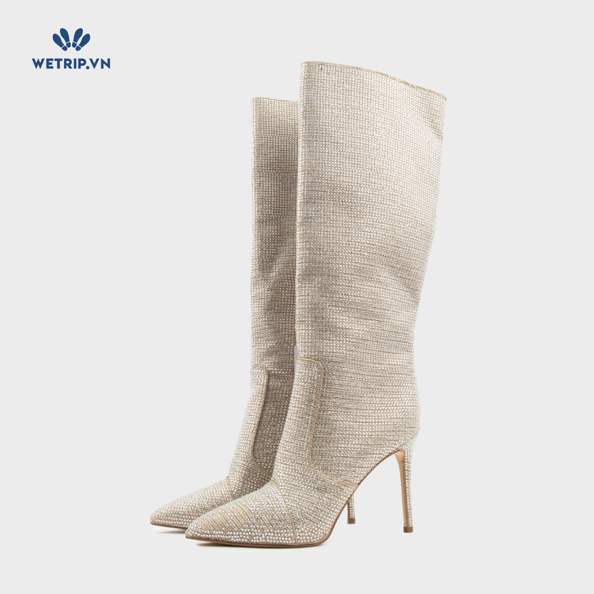 Boots Đầu Gối Cao Gót Wetrip_MichaelKors (Ánh vàng đính đá) Mã BDG-CG-MK-010-B