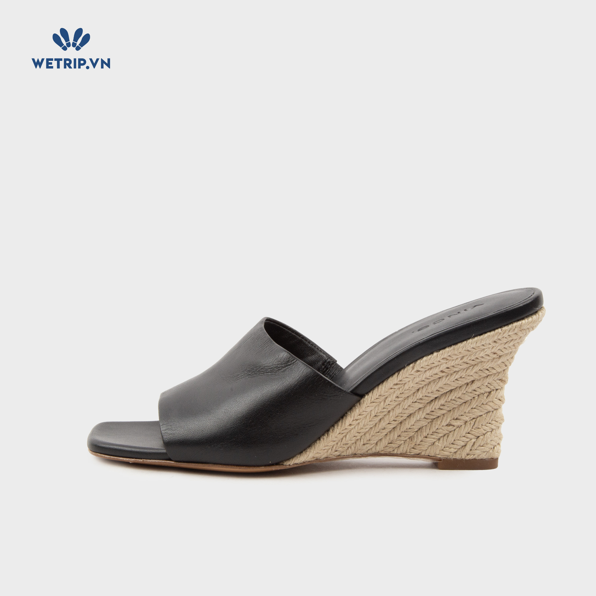 Sandal Xuồng Vince (Đen da trơn) Mã SDX-VINC-003-A