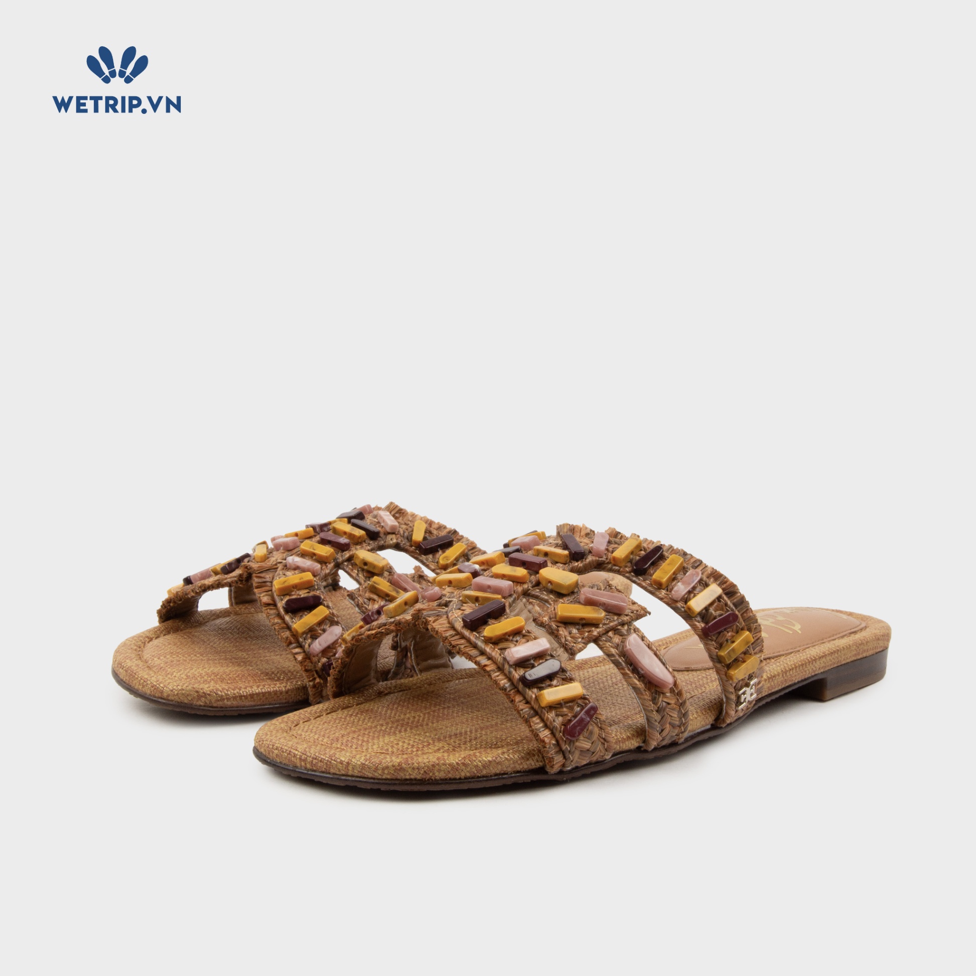 Sandal Sam Edelman (Nâu đính đá nhiều màu) Mã SD-SE-051-B