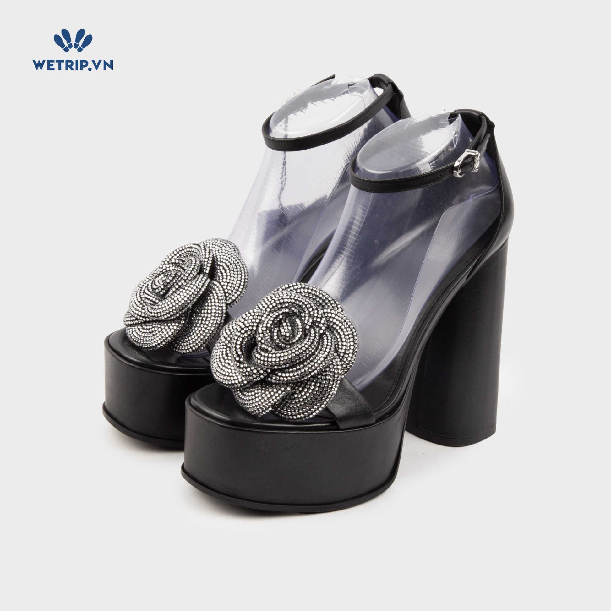 Sandals Cao Gót Wetrip_MKs (Đen hoa) Mã SDCG-MK-085-A