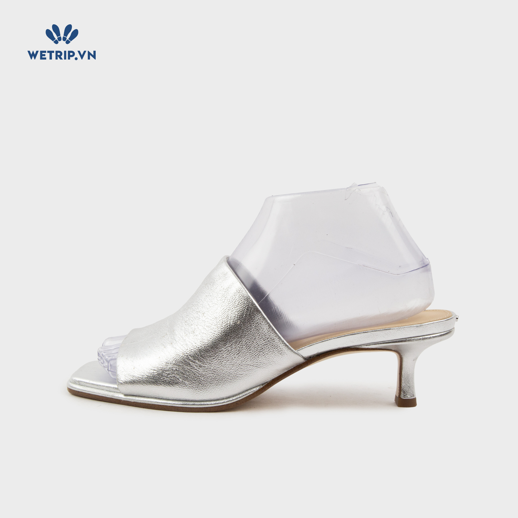 Sandals Cao Gót Wetrip_MKs (Bạc da) Mã SDCG-MK-016-E