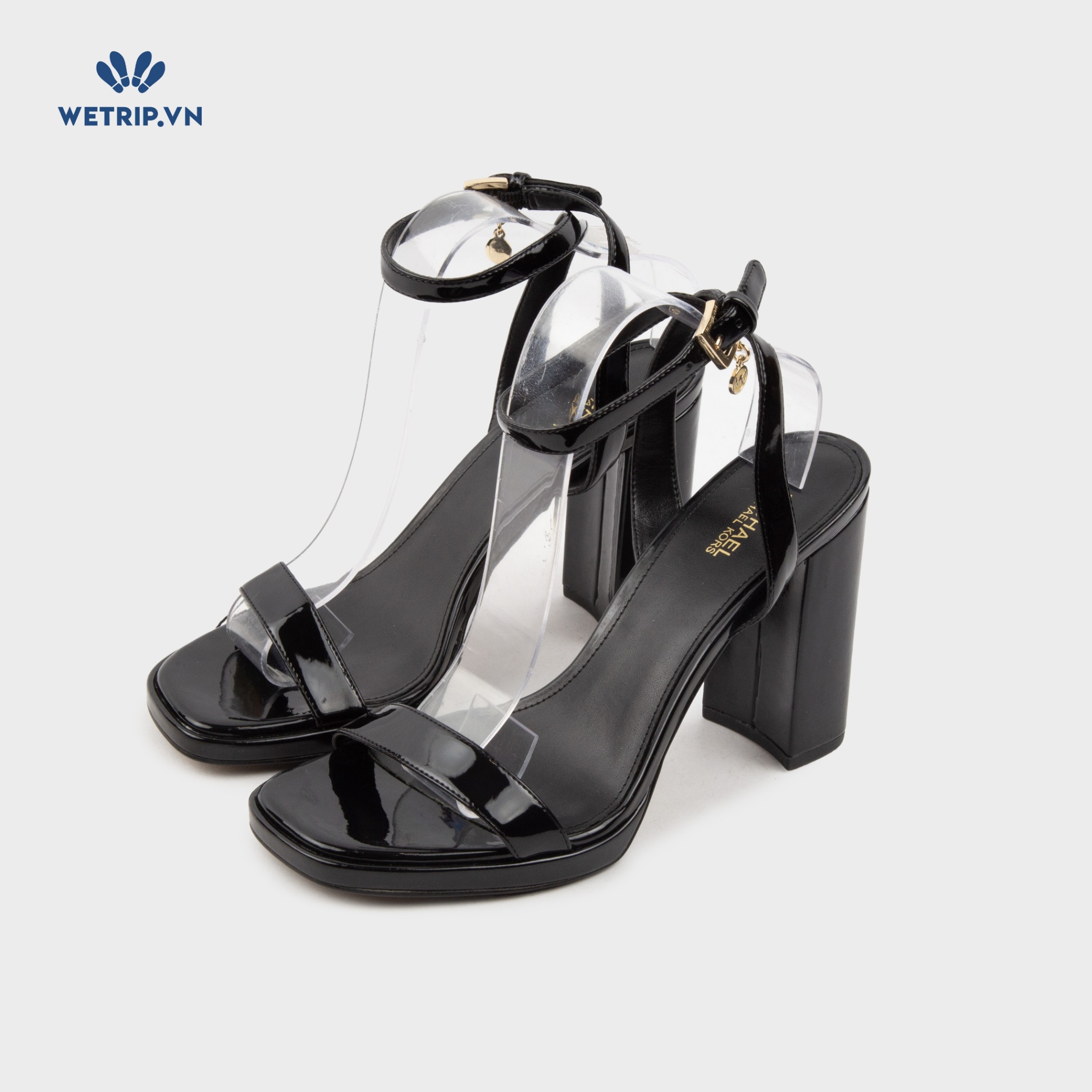 Sandals Cao Gót Wetrip_MKs (Đen bóng gót vuông) Mã SDCG-MK-065-A