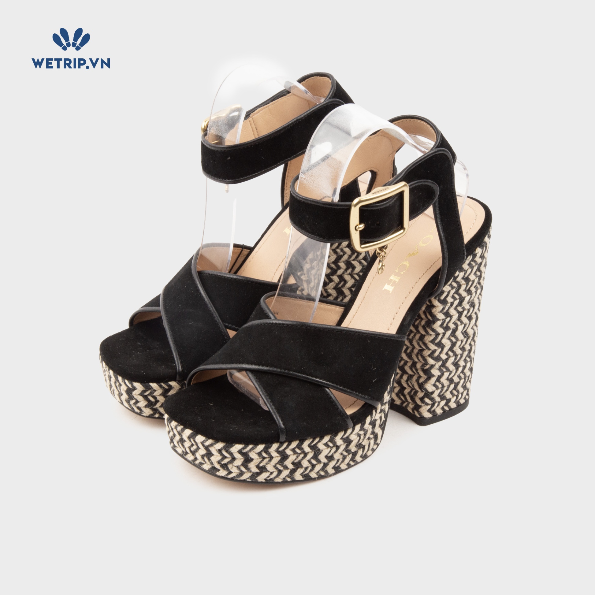 Sandal Cao Gót Coach (Đen) Mã SDCG-COA-003-A
