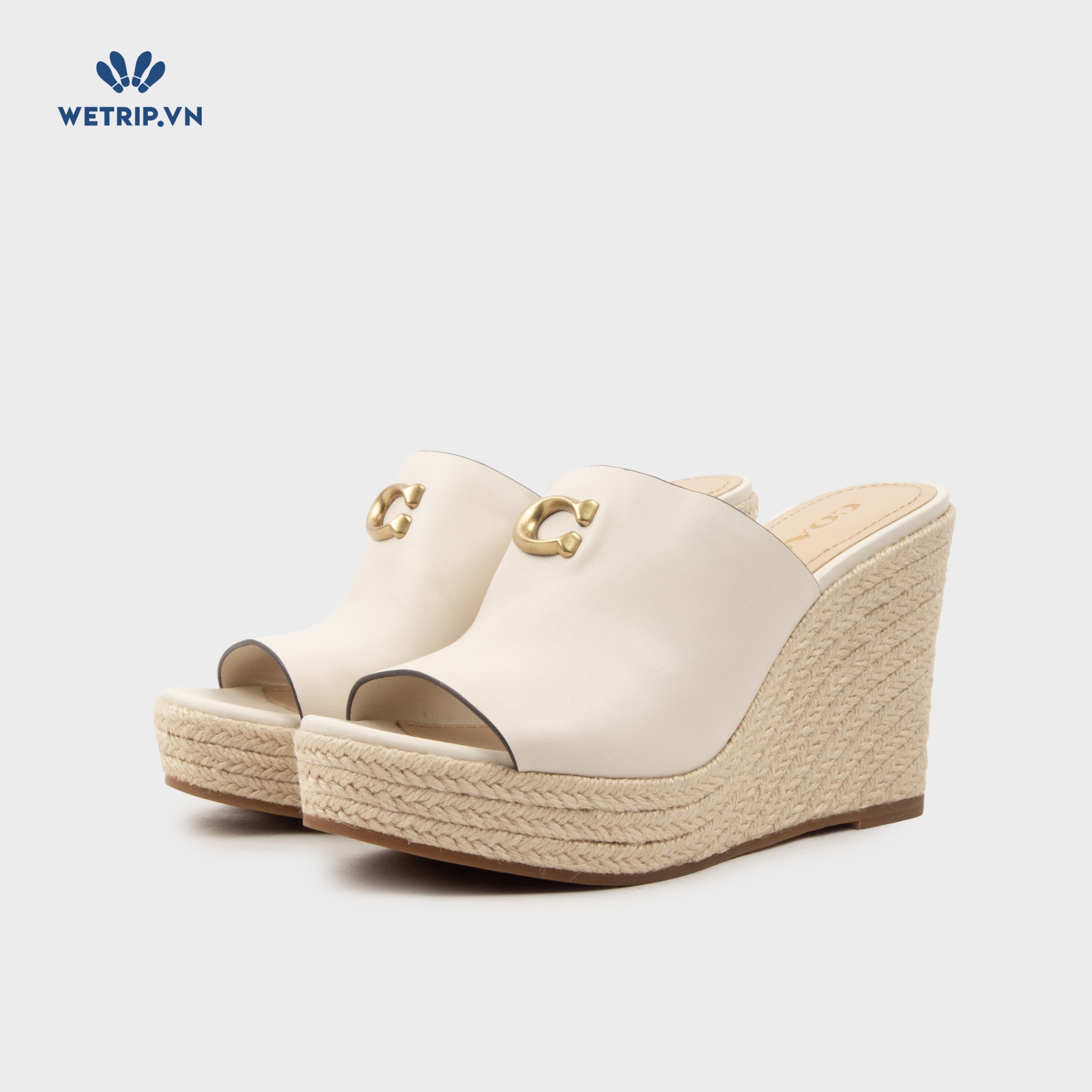 Sandal Xuồng Coach (Kem) Mã SDX-COA-003-B