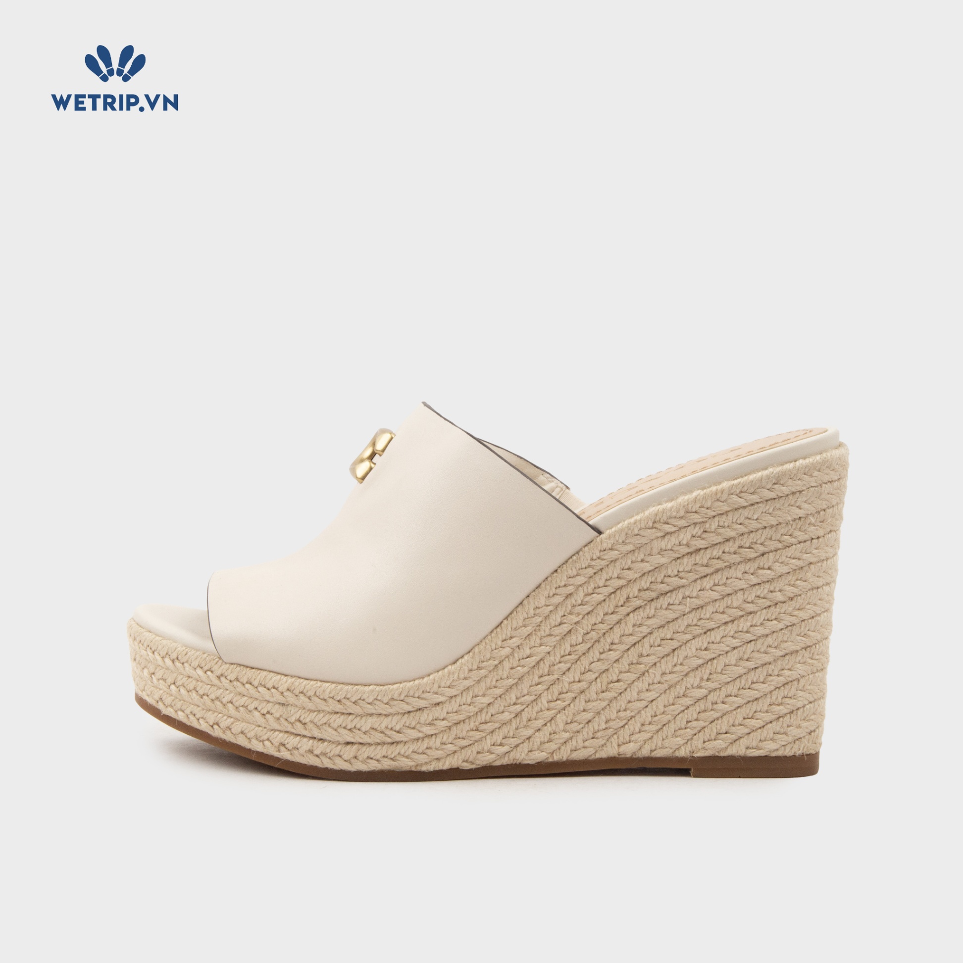 Sandal Xuồng Coach (Kem) Mã SDX-COA-003-B