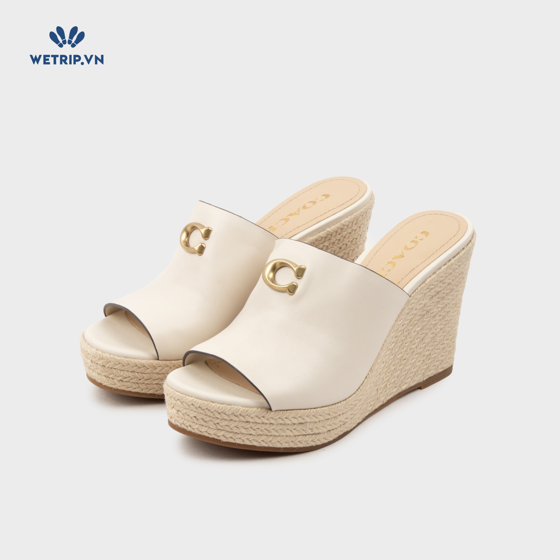 Sandal Xuồng Coach (Kem) Mã SDX-COA-003-B