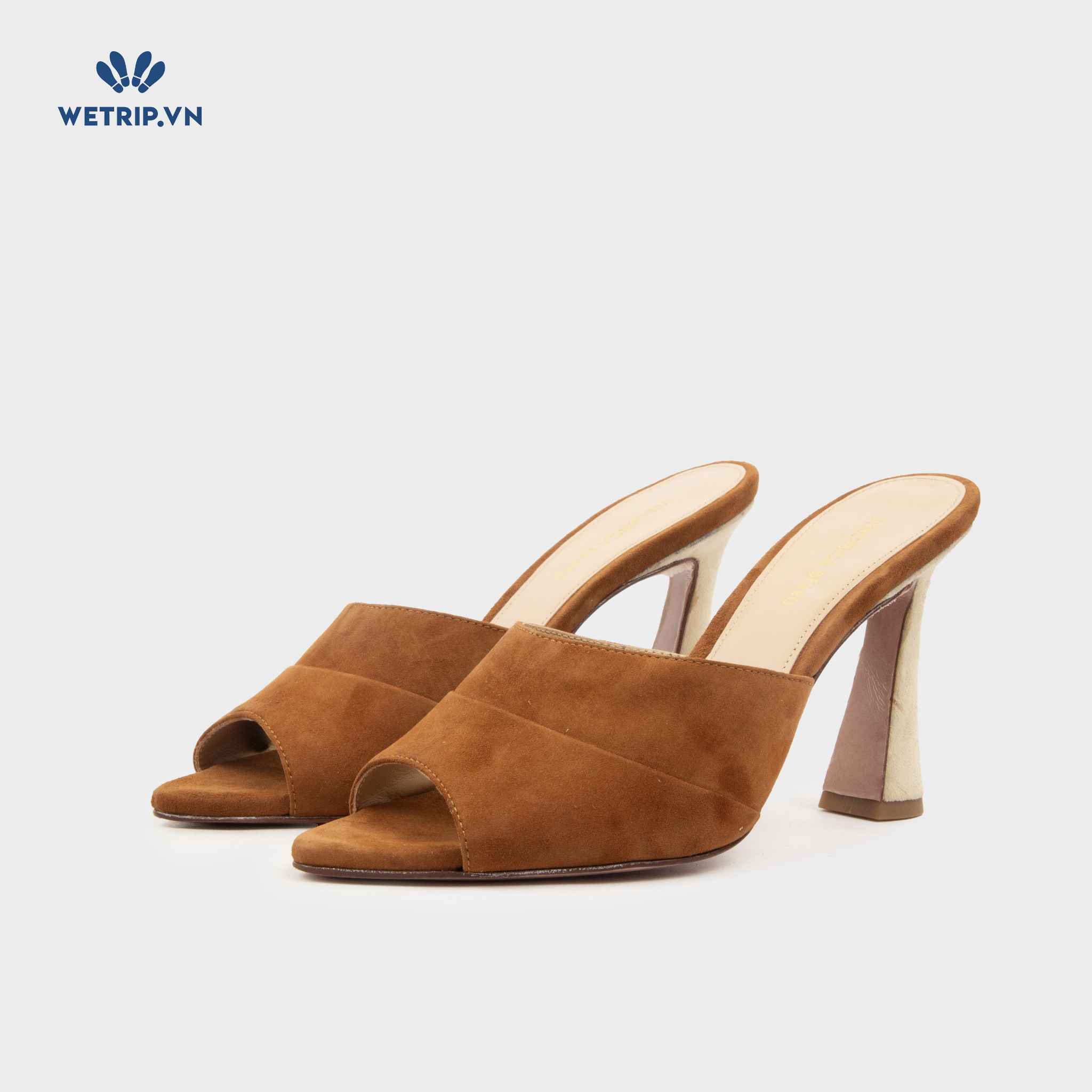 Sandal Cao Gót Veronica Beard (Nâu đế trắng) Mã SDCG-VAB-001-A1