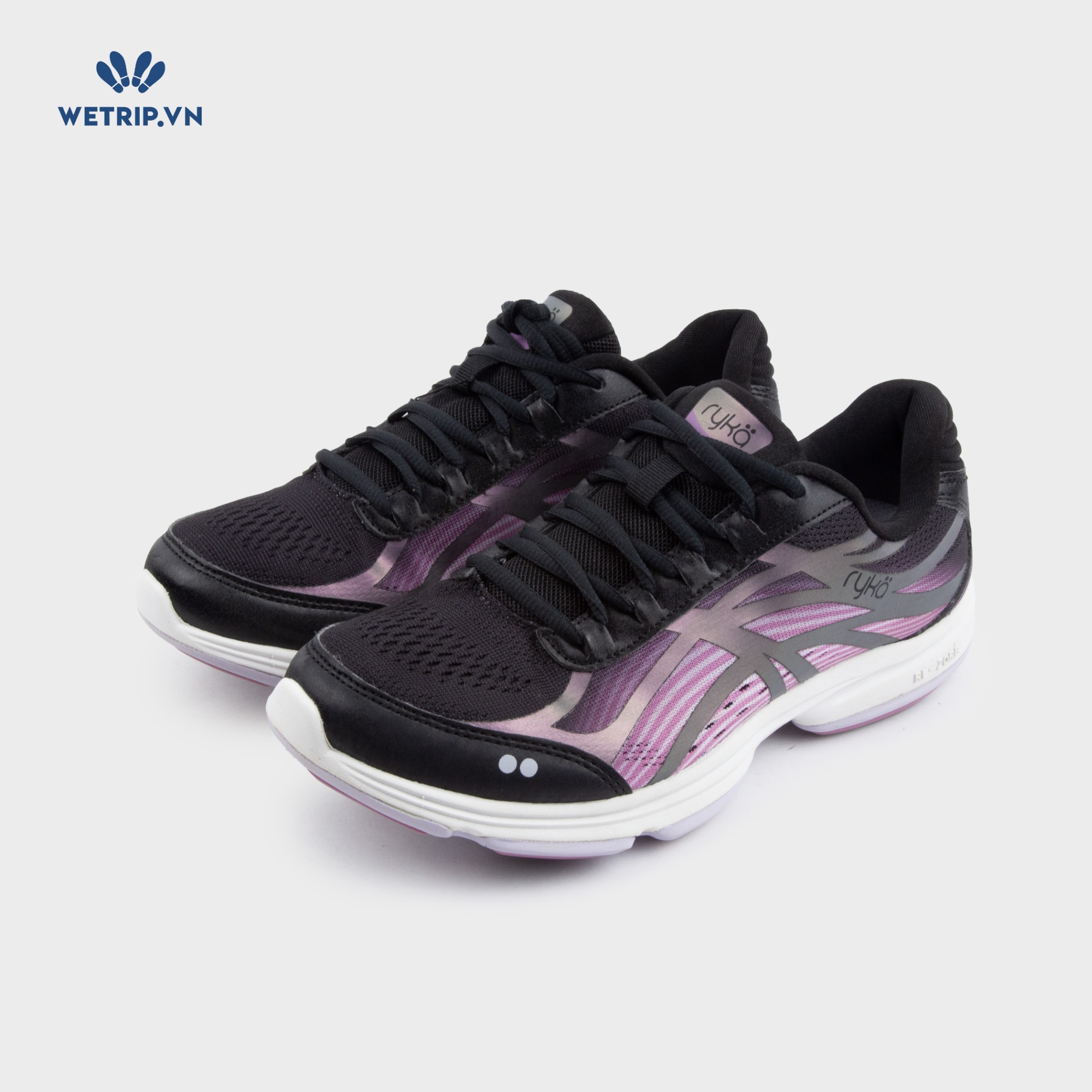 Sneakers RYKA (Đen hồng, gót đen) Mã SN-RYKA-008-J