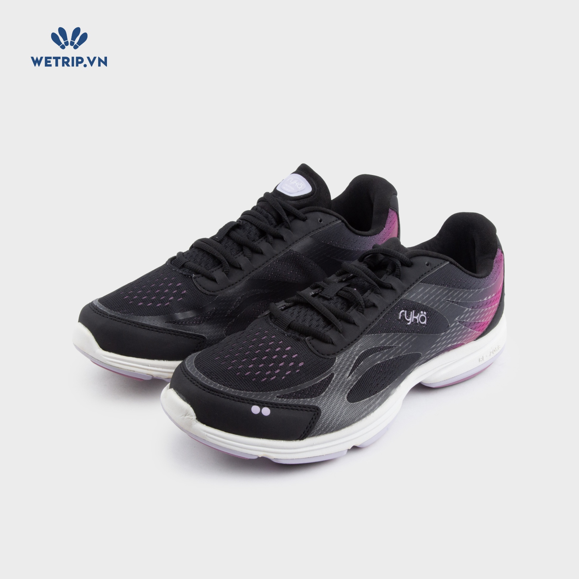 Sneakers RYKA (Đen hồng, gót tím) Mã SN-RYKA-007-S