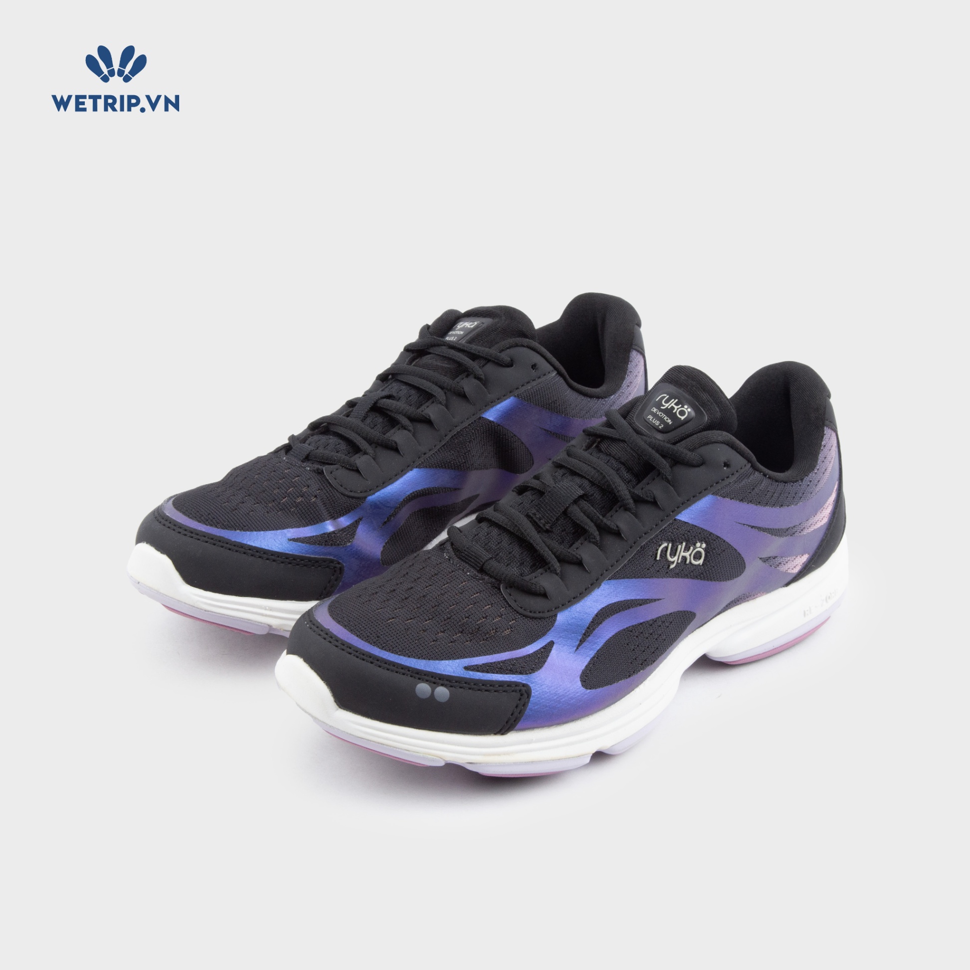 Sneakers RYKA (Đen viền xanh, gót hồng) Mã SN-RYKA-007-L