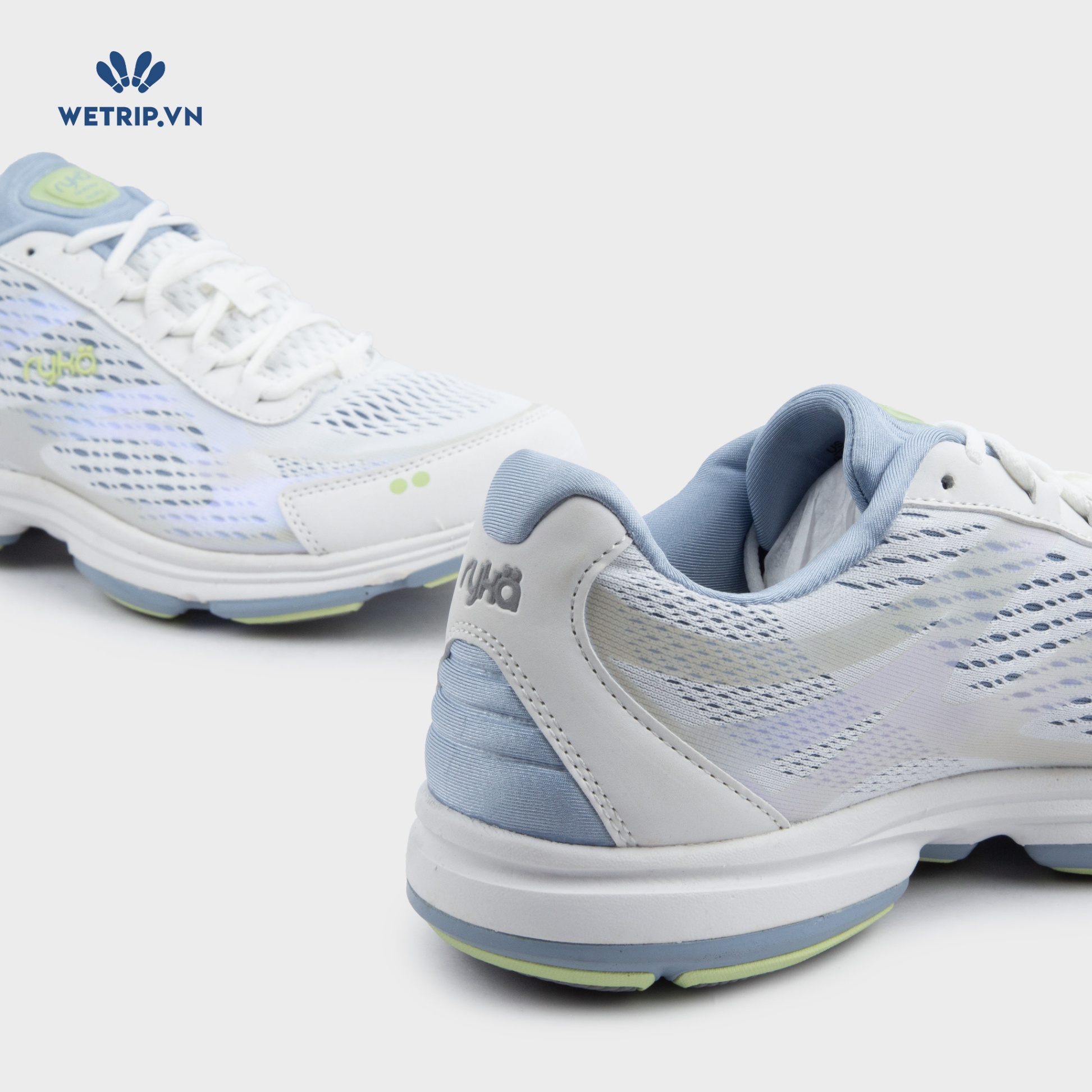 Sneakers RYKA (Trắng, gót xanh trắng) Mã SN-RYKA-007-D8