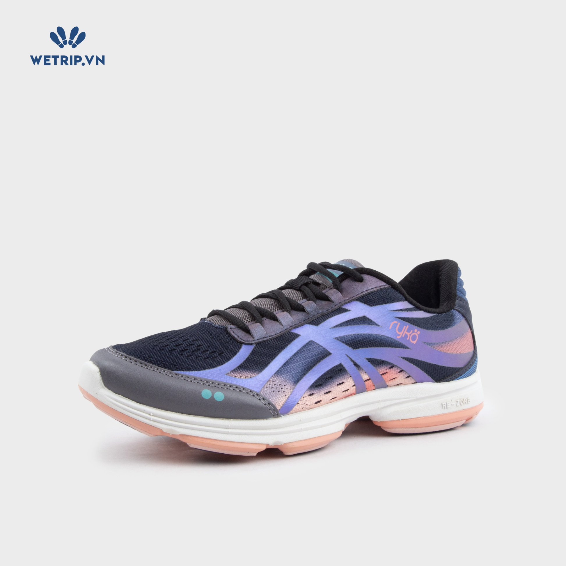 Sneakers RYKA (Đen, Kẻ Xanh) Mã SN-RYKA-008-D