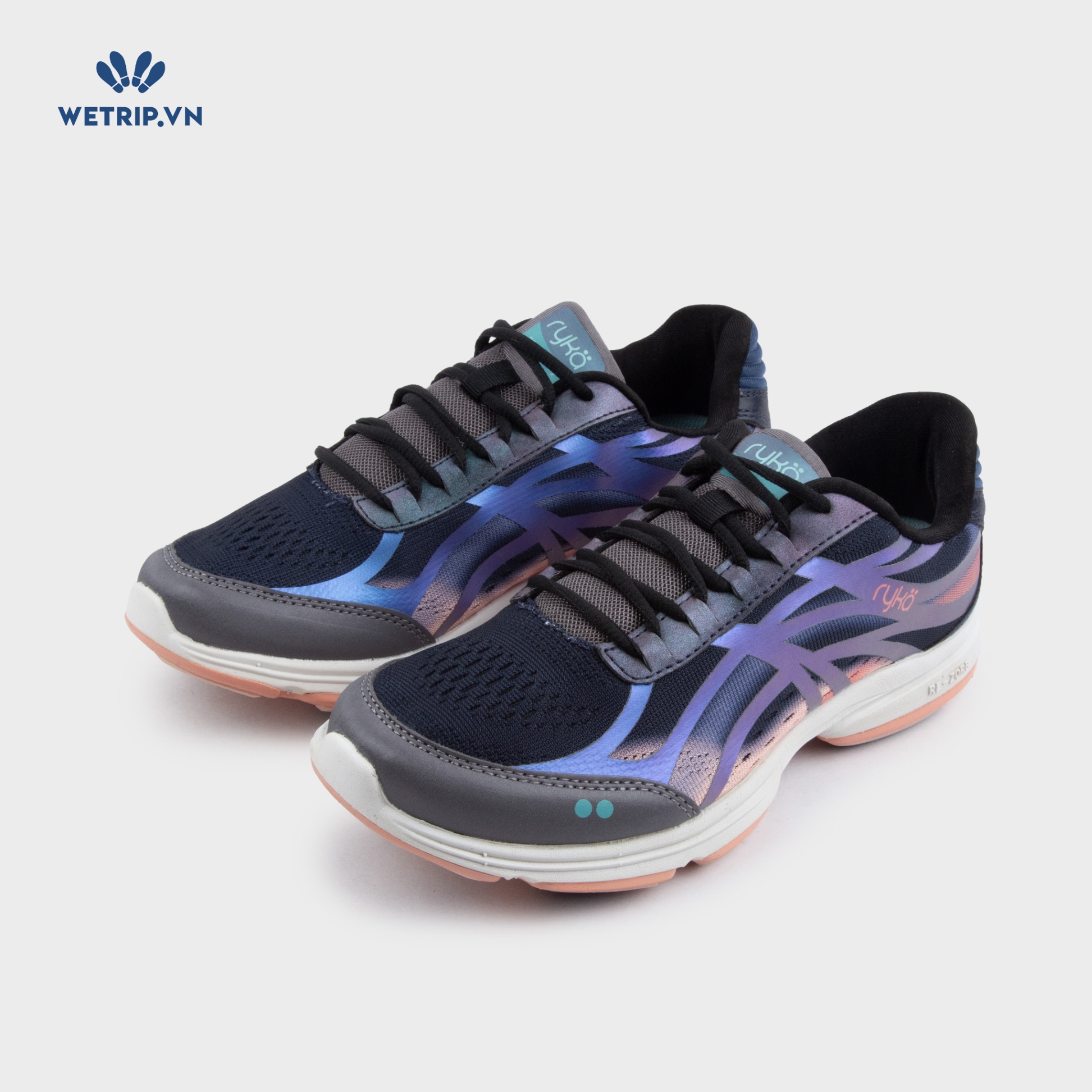 Sneakers RYKA (Đen, Kẻ Xanh) Mã SN-RYKA-008-D