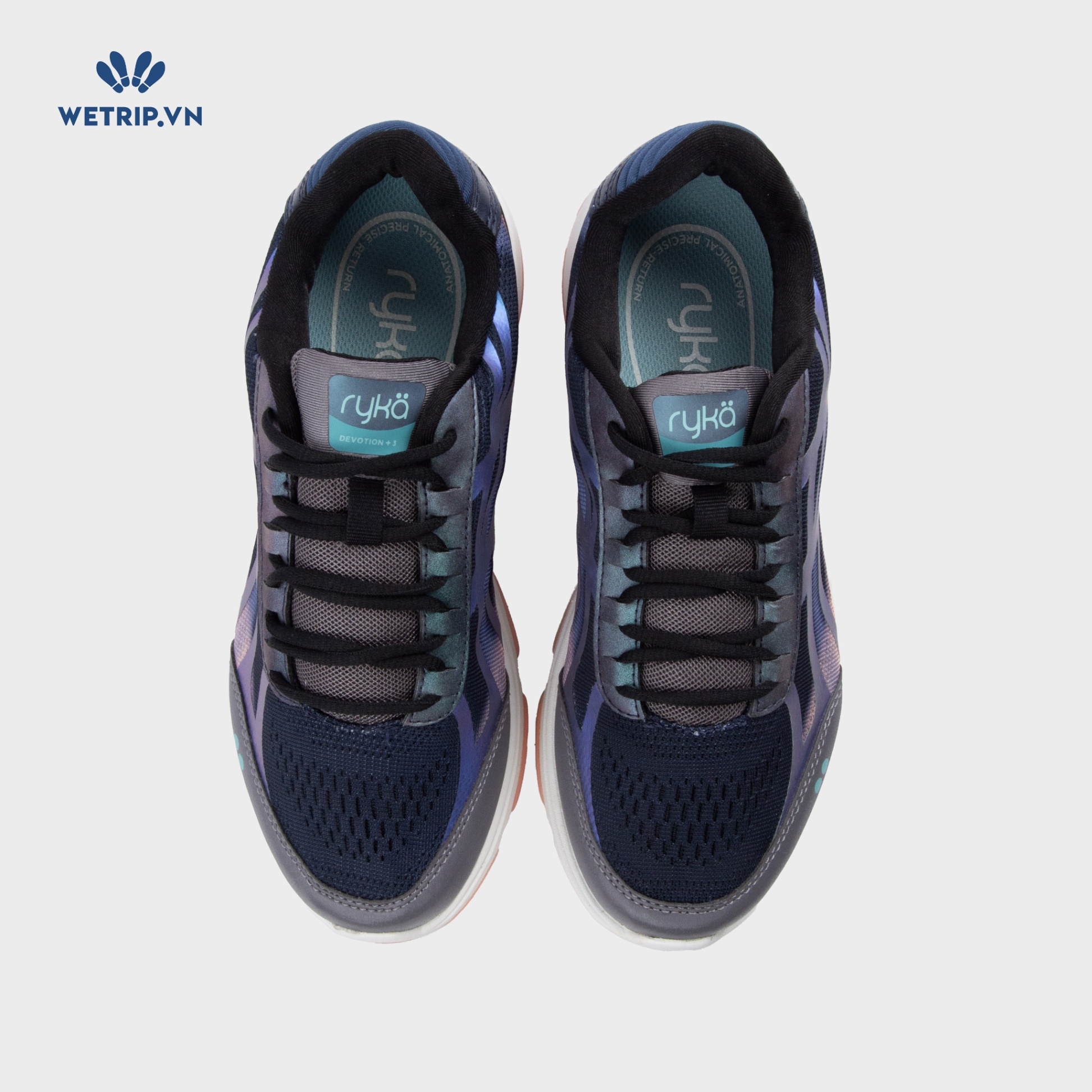 Sneakers RYKA (Đen, Kẻ Xanh) Mã SN-RYKA-008-D