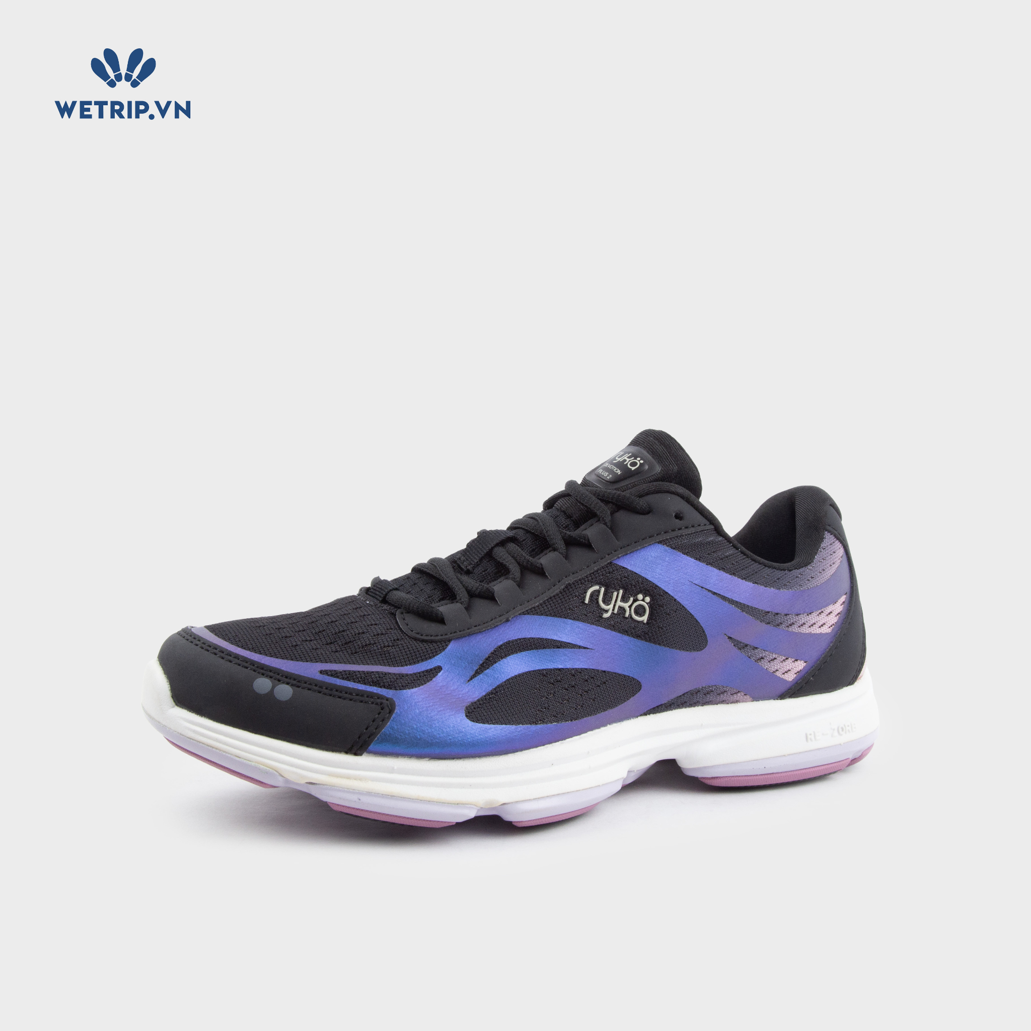 Sneakers RYKA (Đen viền xanh, gót hồng) Mã SN-RYKA-007-L