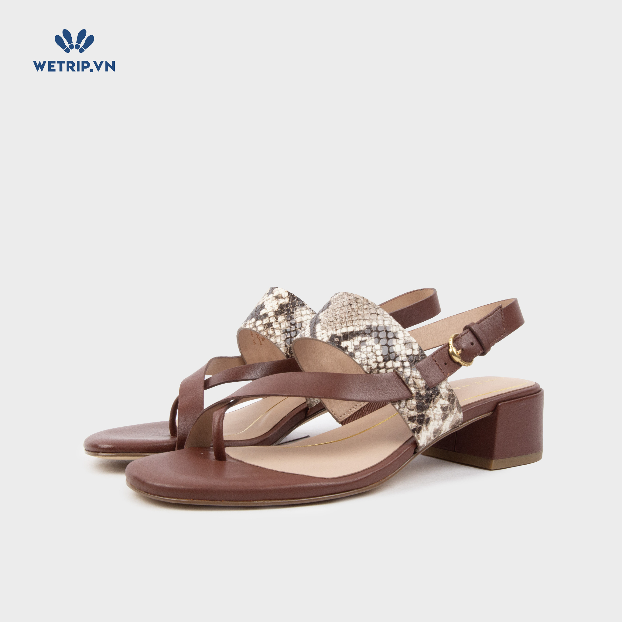 Sandal Cao Gót Cole Haan (Nâu pha da rắn) Mã SDCG-COHA-003-C