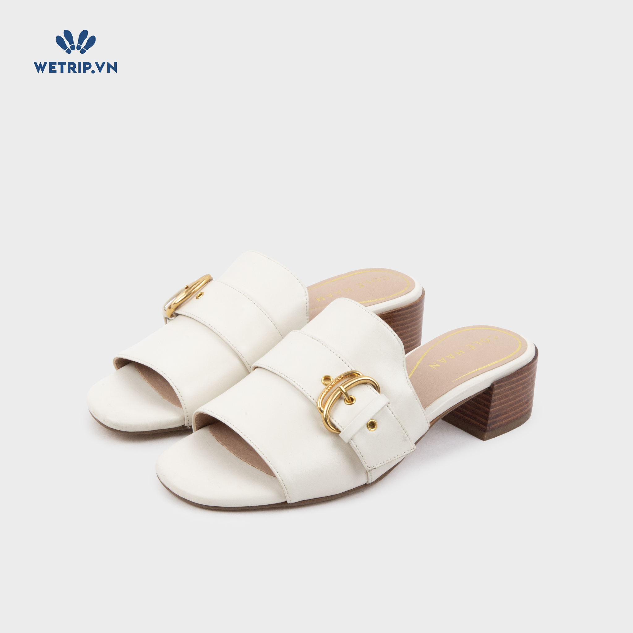 Sandal Cao Gót Cole Haan (Trắng sữa) Mã SDCG-COHA-006-B