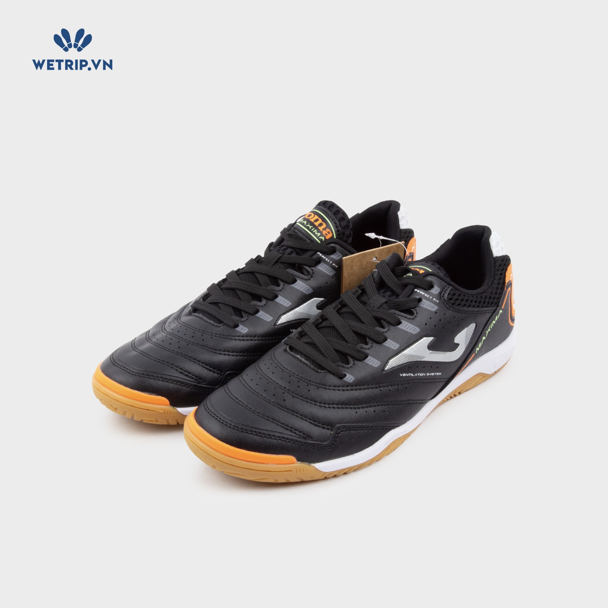 Sneaker JOMA (Đen gót pha cam - đế bằng) Mã SN-JOMA-003-B2
