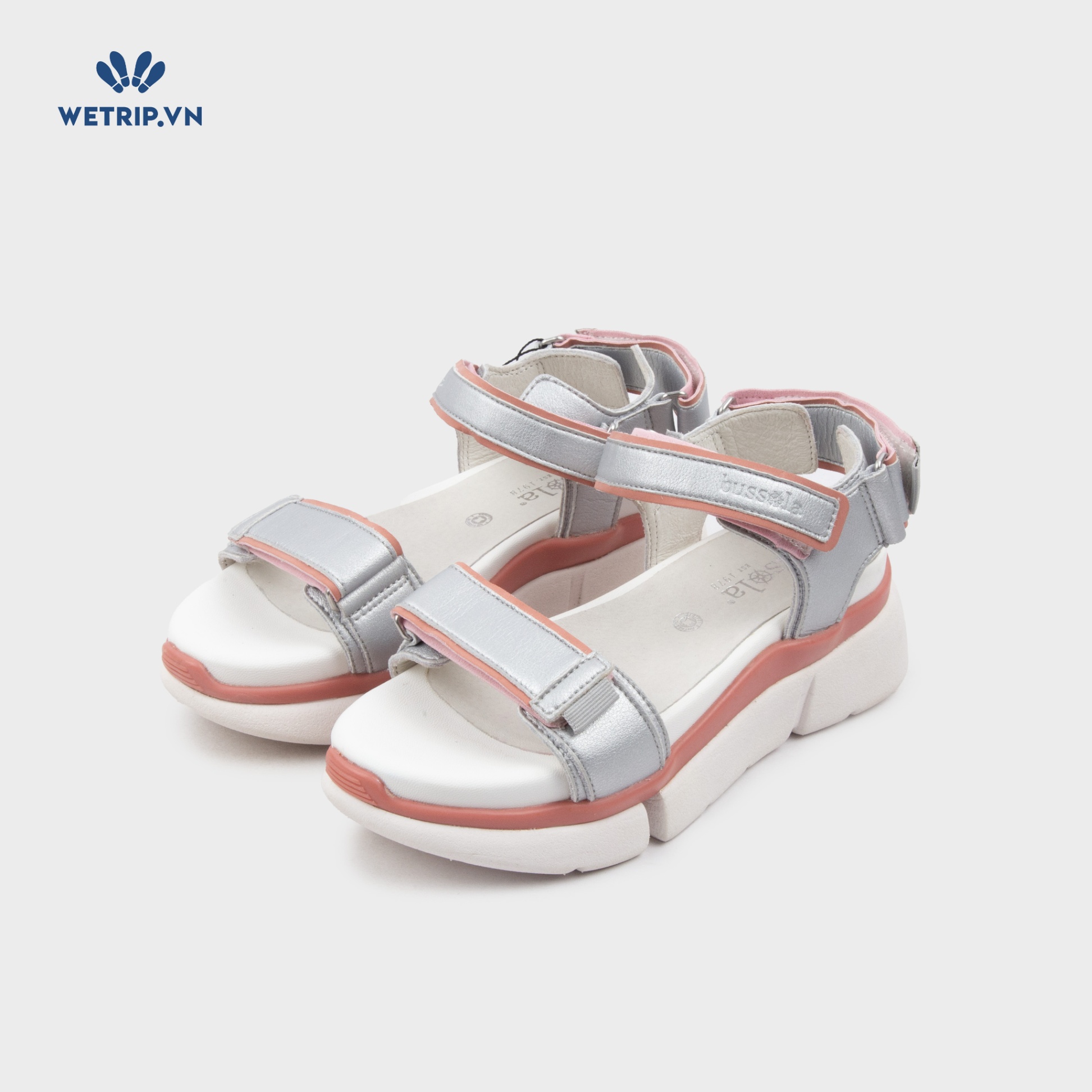 Sandal Bussola (Ghi viền hồng) Mã SD-BSL-101-C