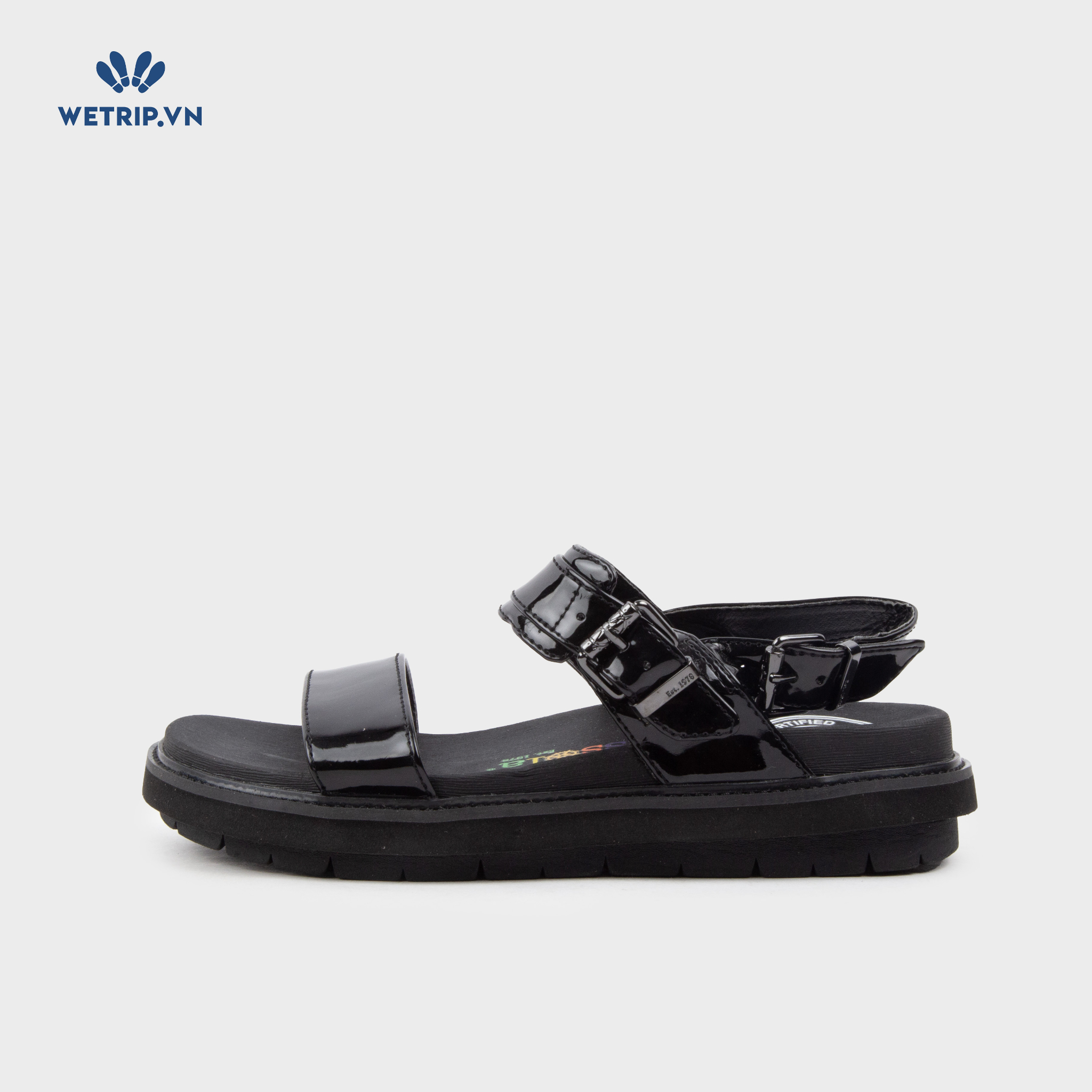 Sandal Bussola (Đen bóng) Mã SD-BSL-104-A