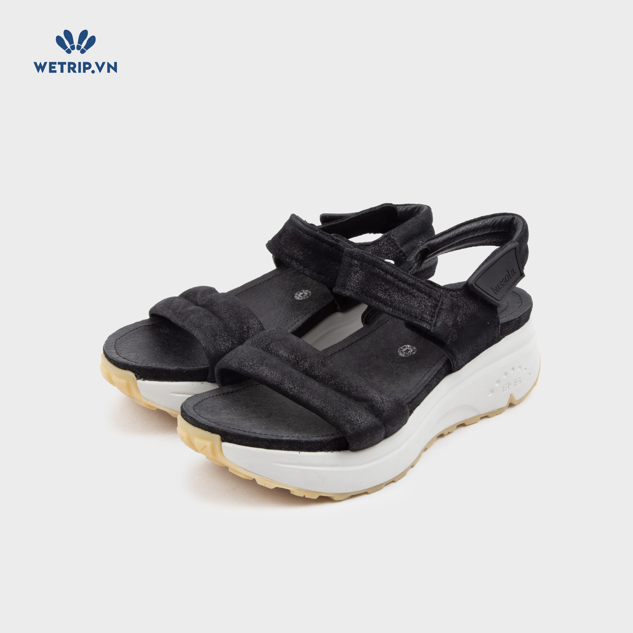 Sandal Bussola (Da nubuc đen đế trắng) Mã SD-BSL-105-A1