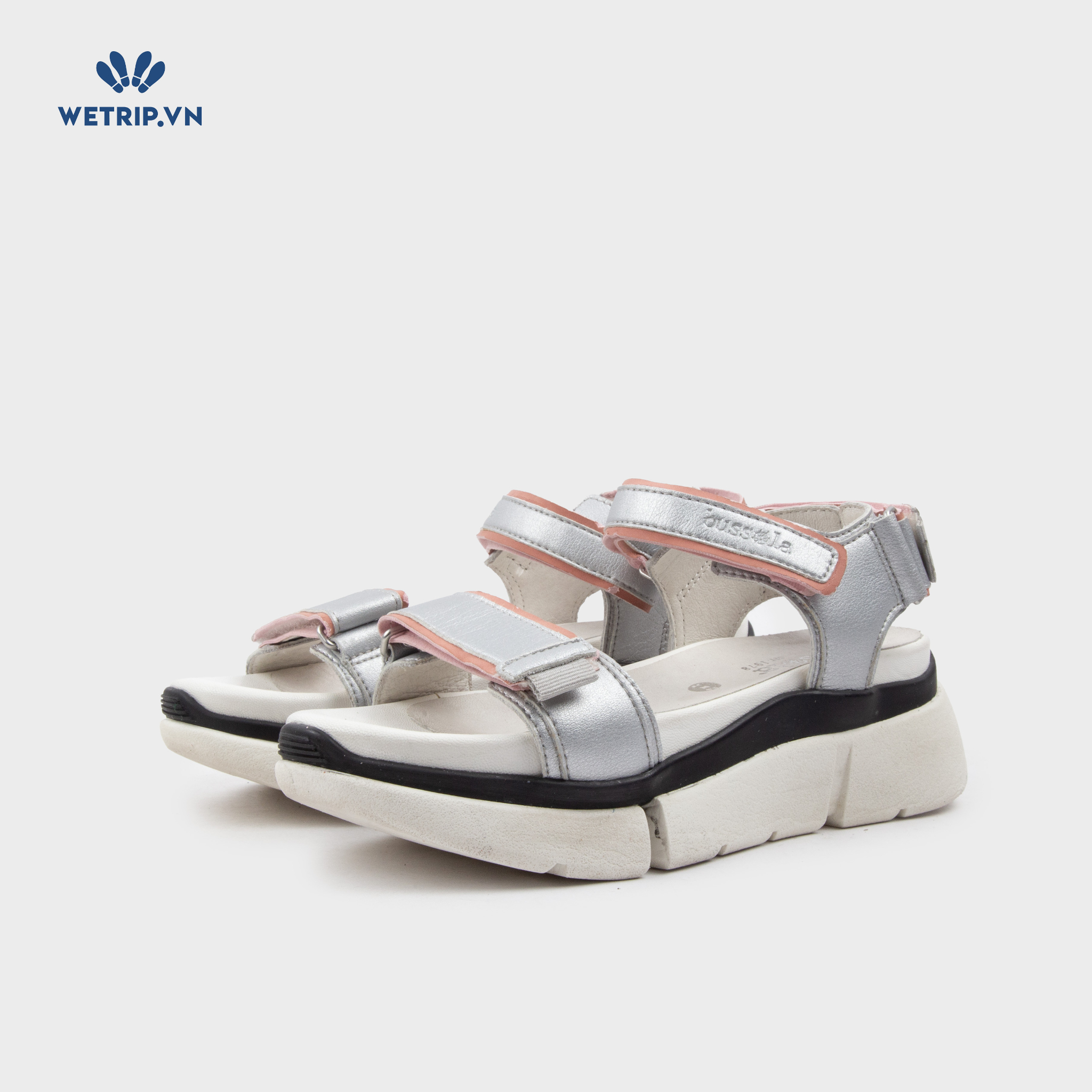 Sandal Bussola (Ghi viền hồng đế đen trắng) Mã SD-BSL-101-C3