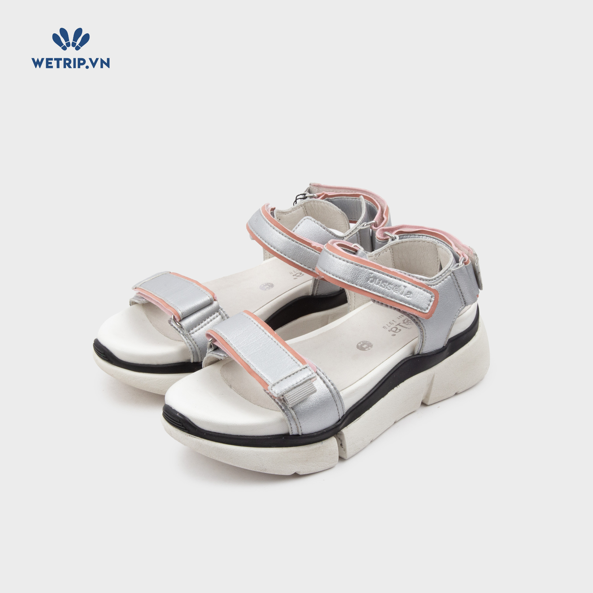 Sandal Bussola (Ghi viền hồng đế đen trắng) Mã SD-BSL-101-C3