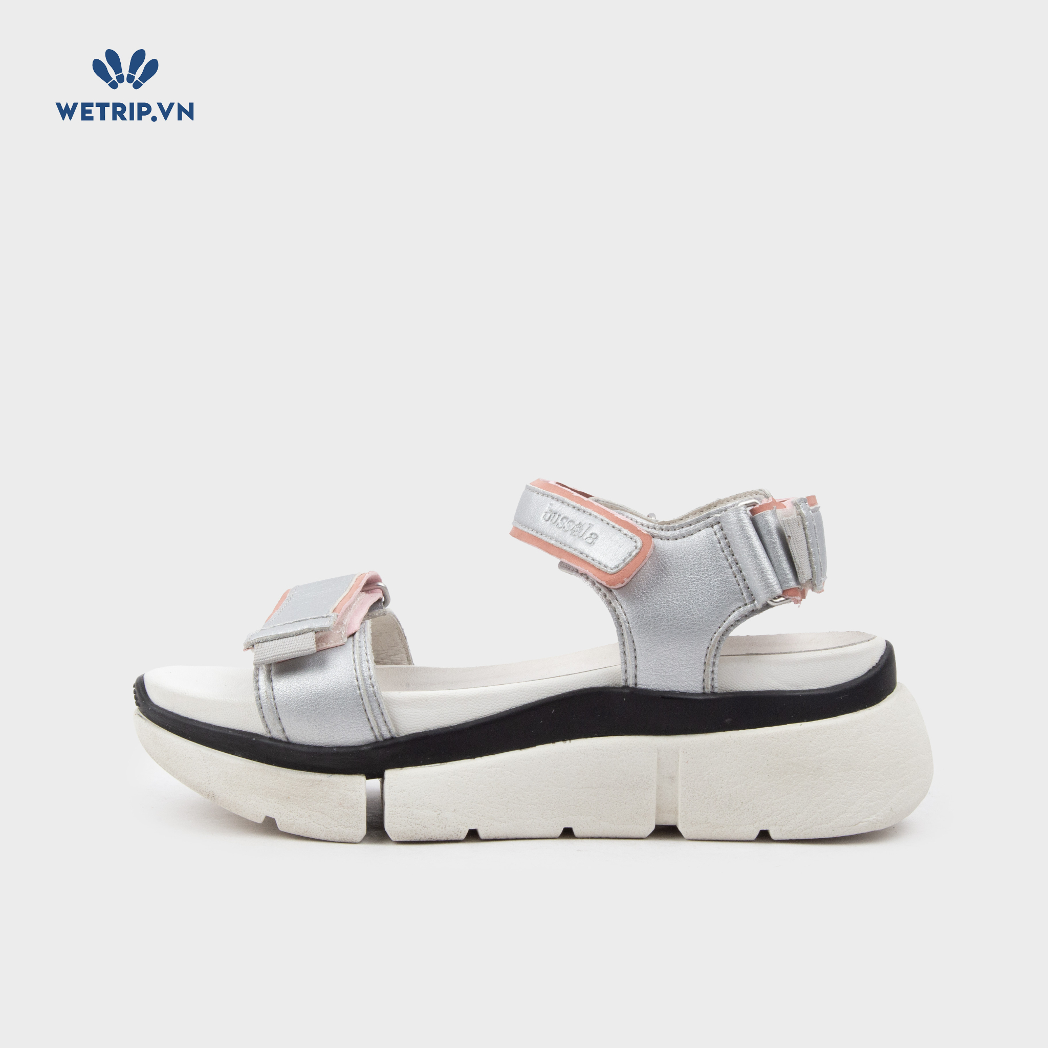 Sandal Bussola (Ghi viền hồng đế đen trắng) Mã SD-BSL-101-C3