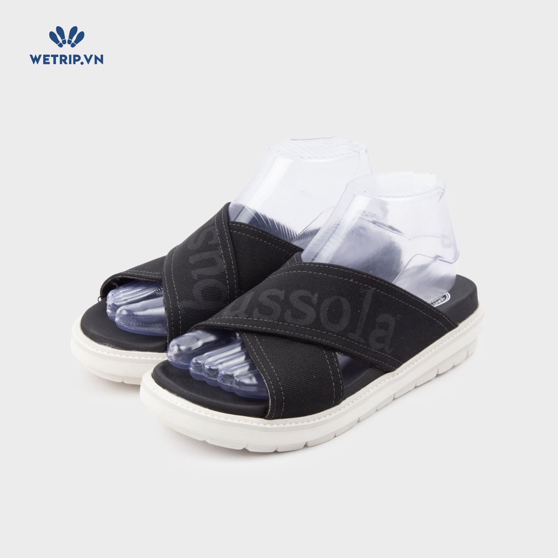 Sandal Bussola (Quai đen chữ đen đế kem) Mã SD-BSL-138-A1