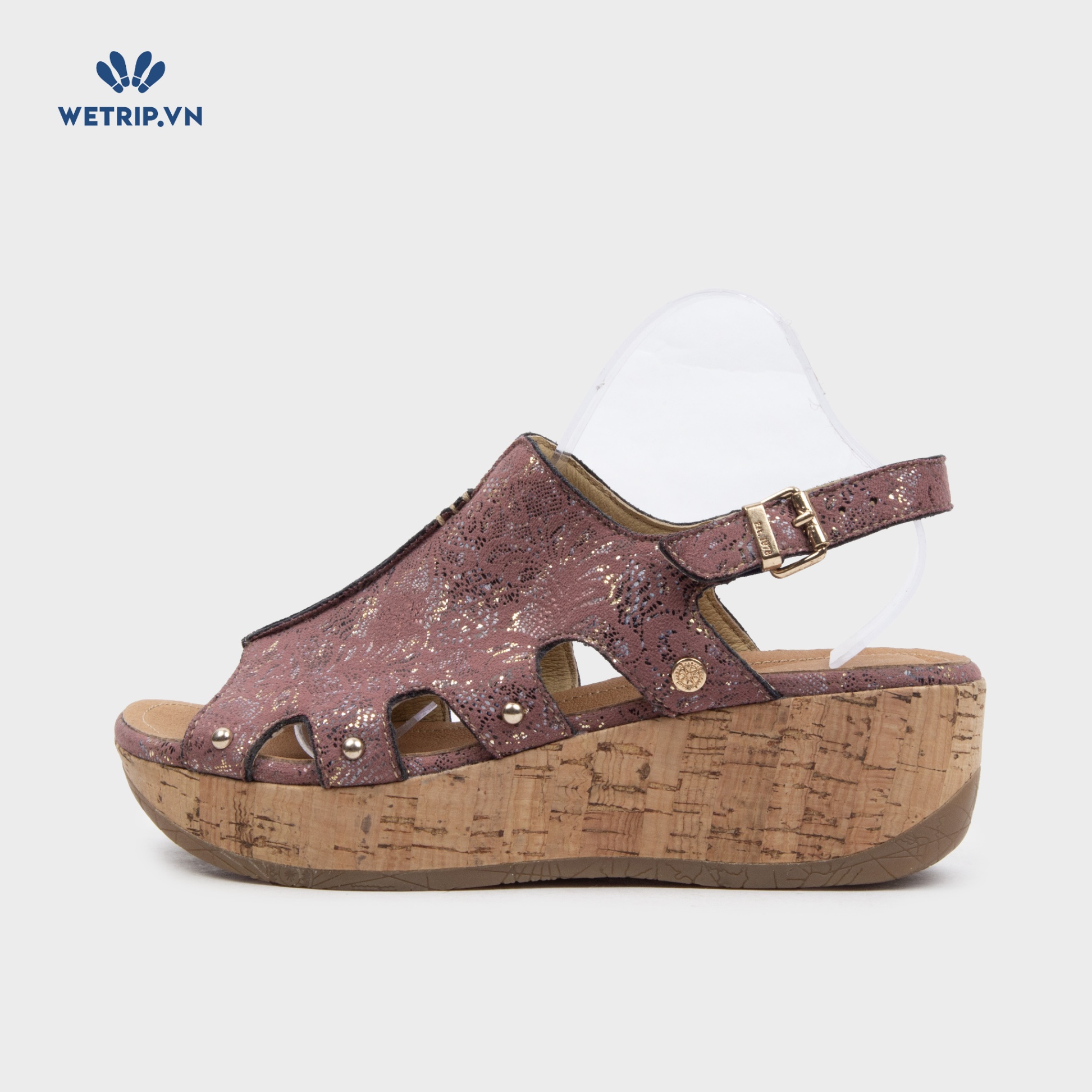 Sandal Xuồng Bussola (Đỏ mận lót nâu) Mã SDX-BSL-105-G