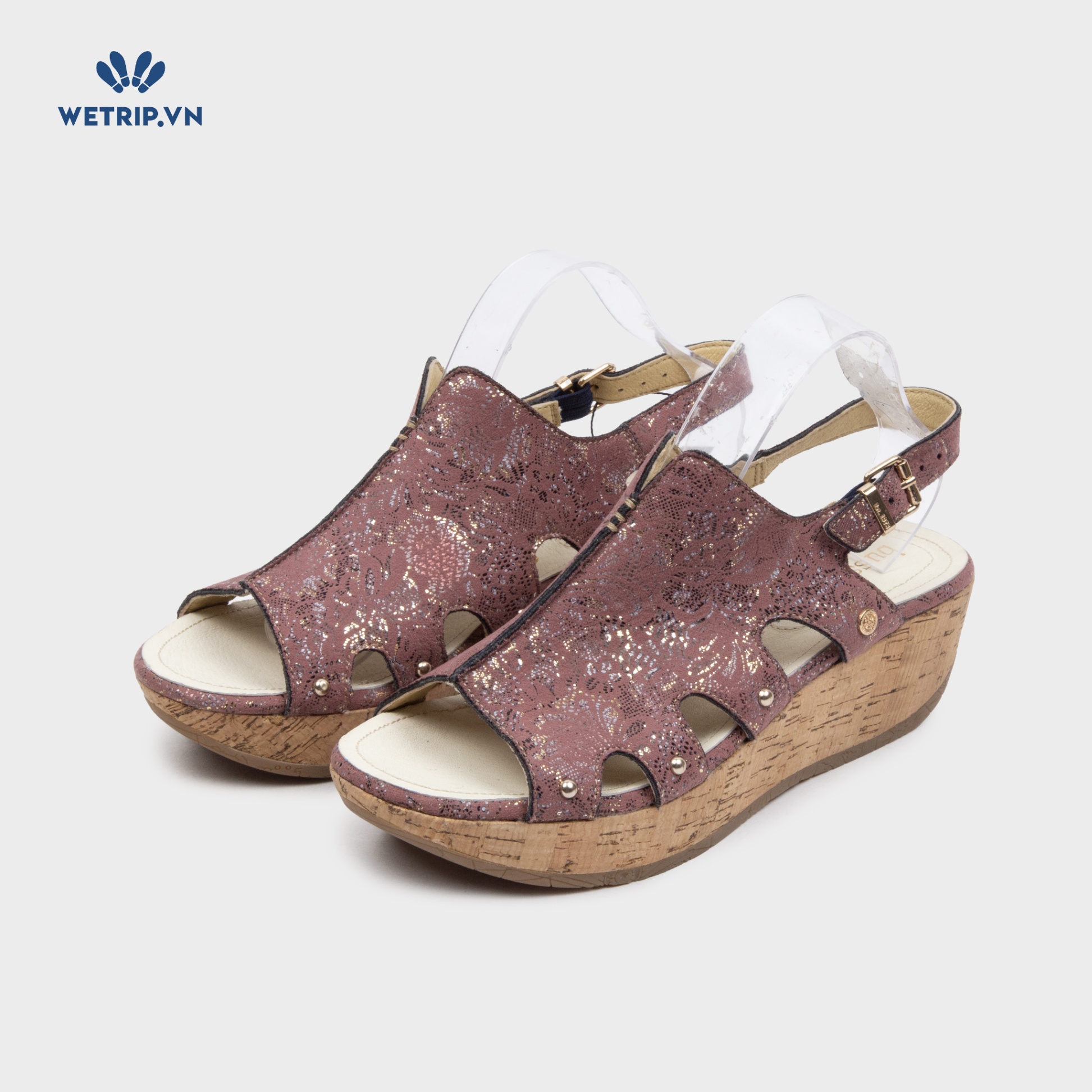 Sandal Xuồng Bussola (Đỏ mận lót be) Mã SDX-BSL-105-G1