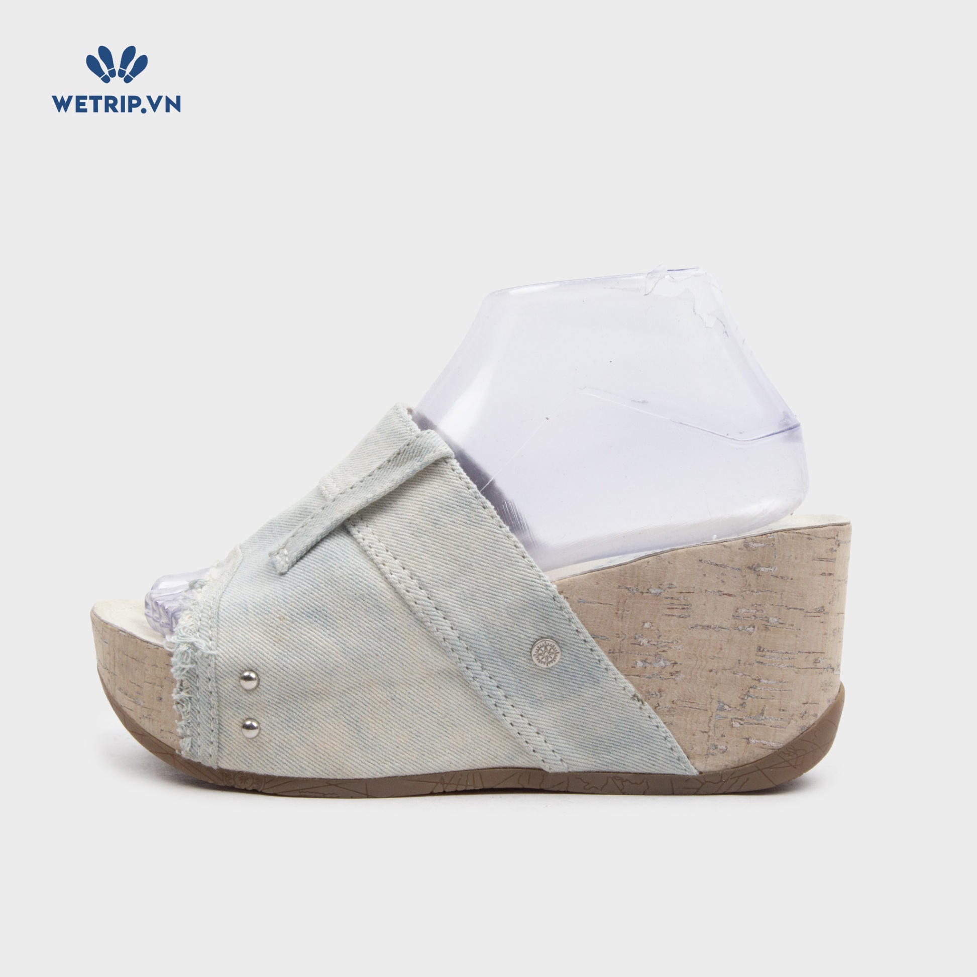 Sandal Xuồng Bussola (Xanh nhạt vải bò đế nâu) Mã SDX-BSL-104-A1