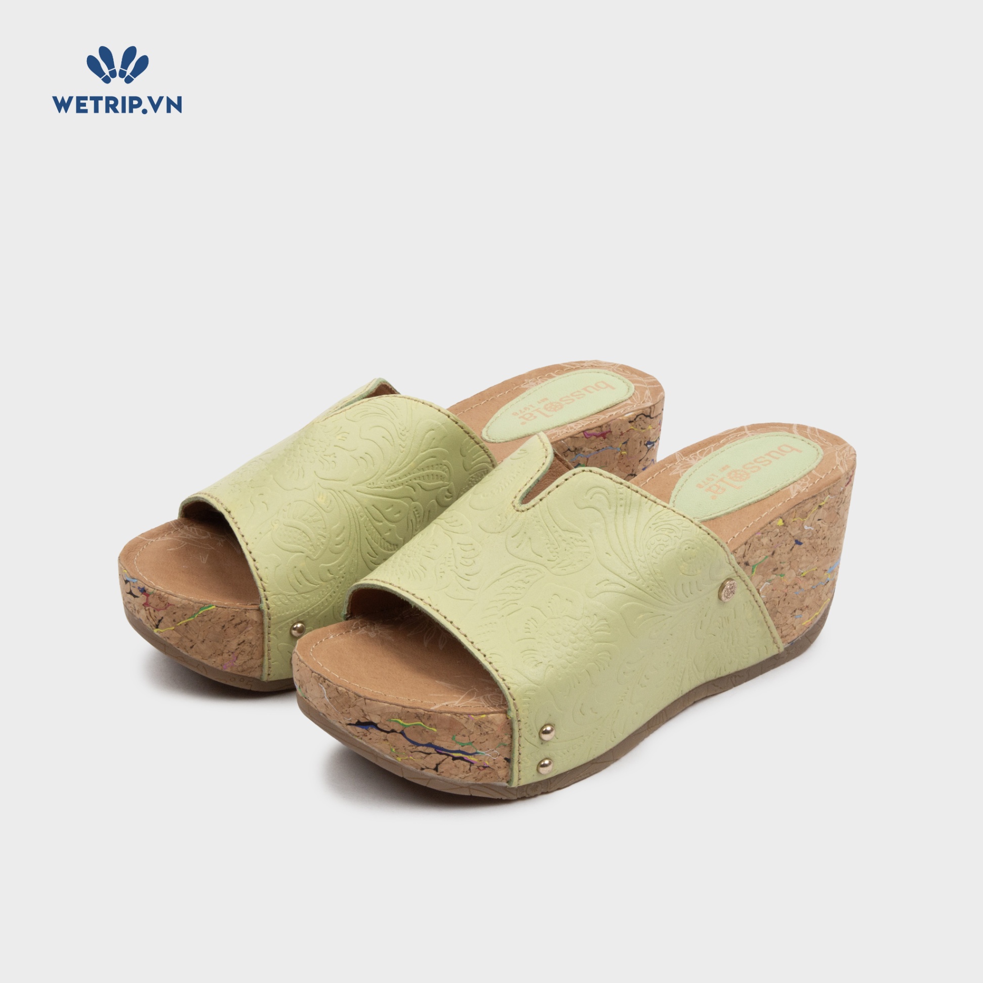 Sandal Xuồng Bussola (Xanh cốm đế pha màu) Mã SDX-BSL-103-K1