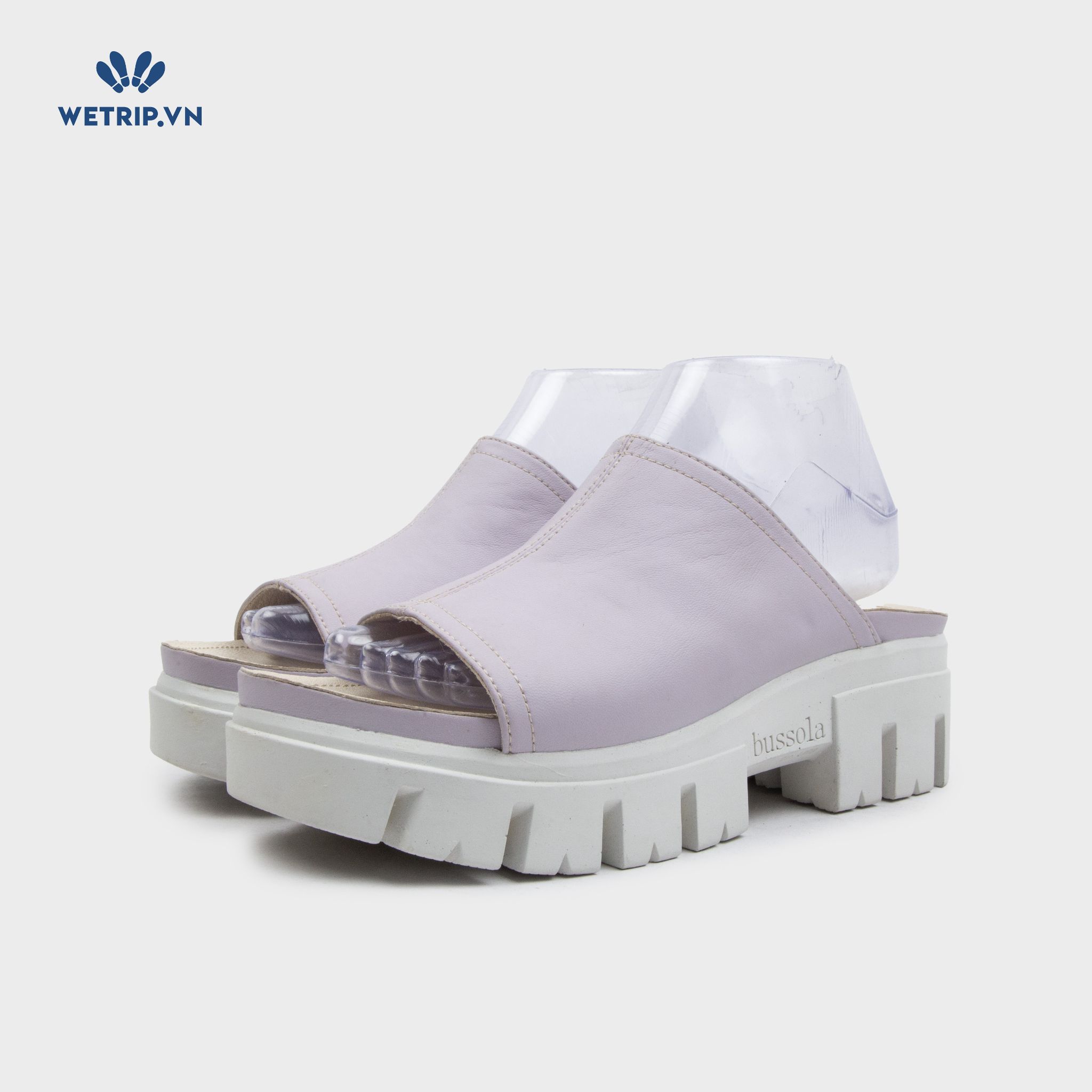Sandal Cao Gót Bussola (Tím nhạt đế trắng) Mã SDCG-BSL-102-C1