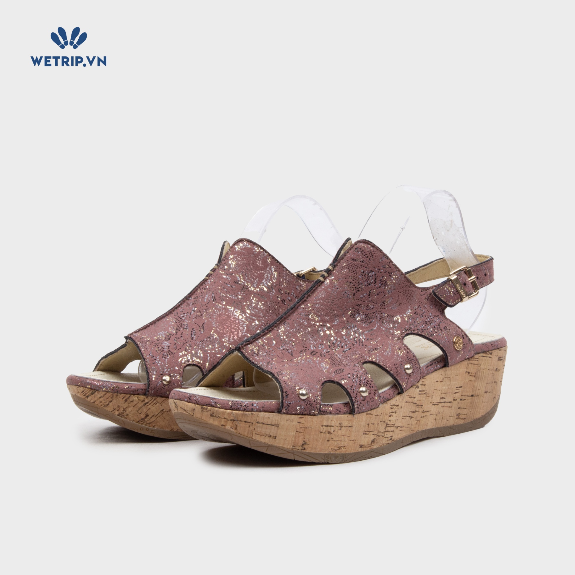 Sandal Xuồng Bussola (Đỏ mận lót be) Mã SDX-BSL-105-G1