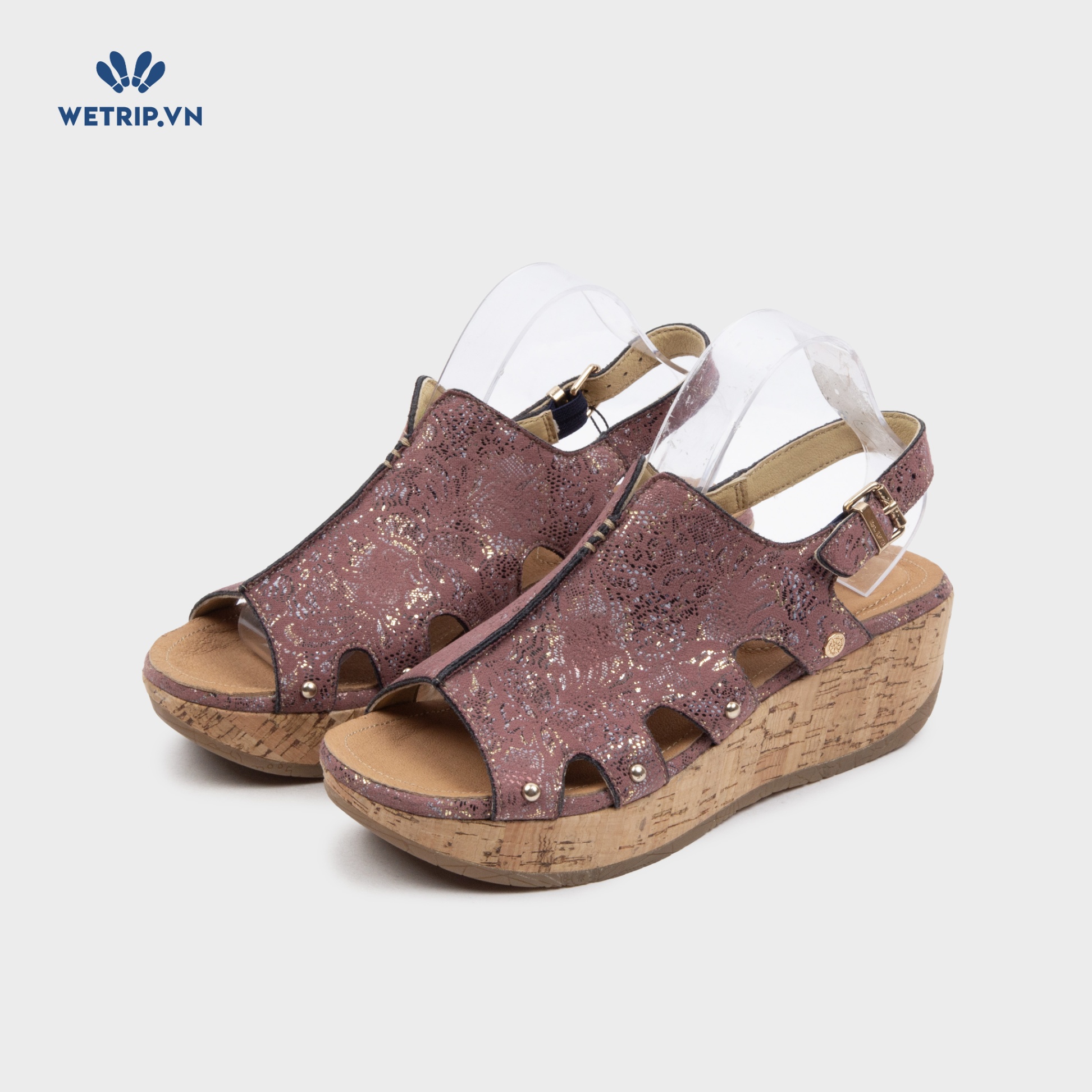 Sandal Xuồng Bussola (Đỏ mận lót nâu) Mã SDX-BSL-105-G