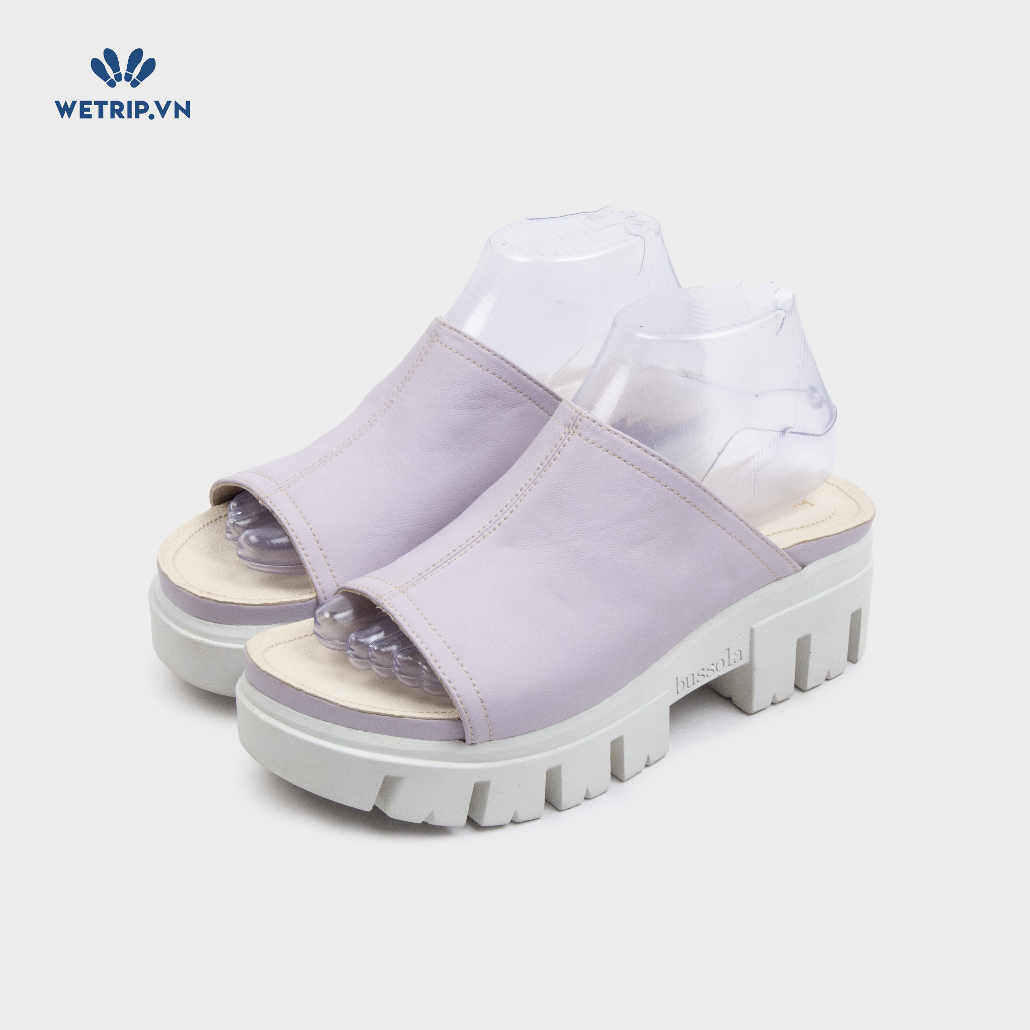 Sandal Cao Gót Bussola (Tím nhạt đế trắng) Mã SDCG-BSL-102-C1