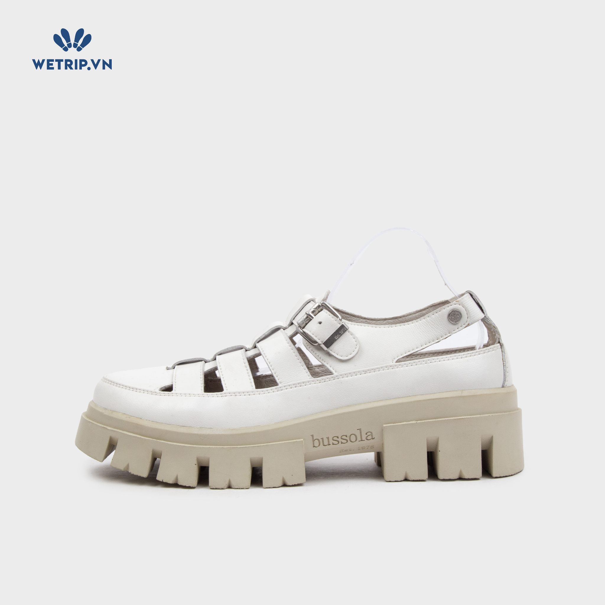 Sandal Cao Gót Bussola (Trắng) Mã SDCG-BSL-106-C