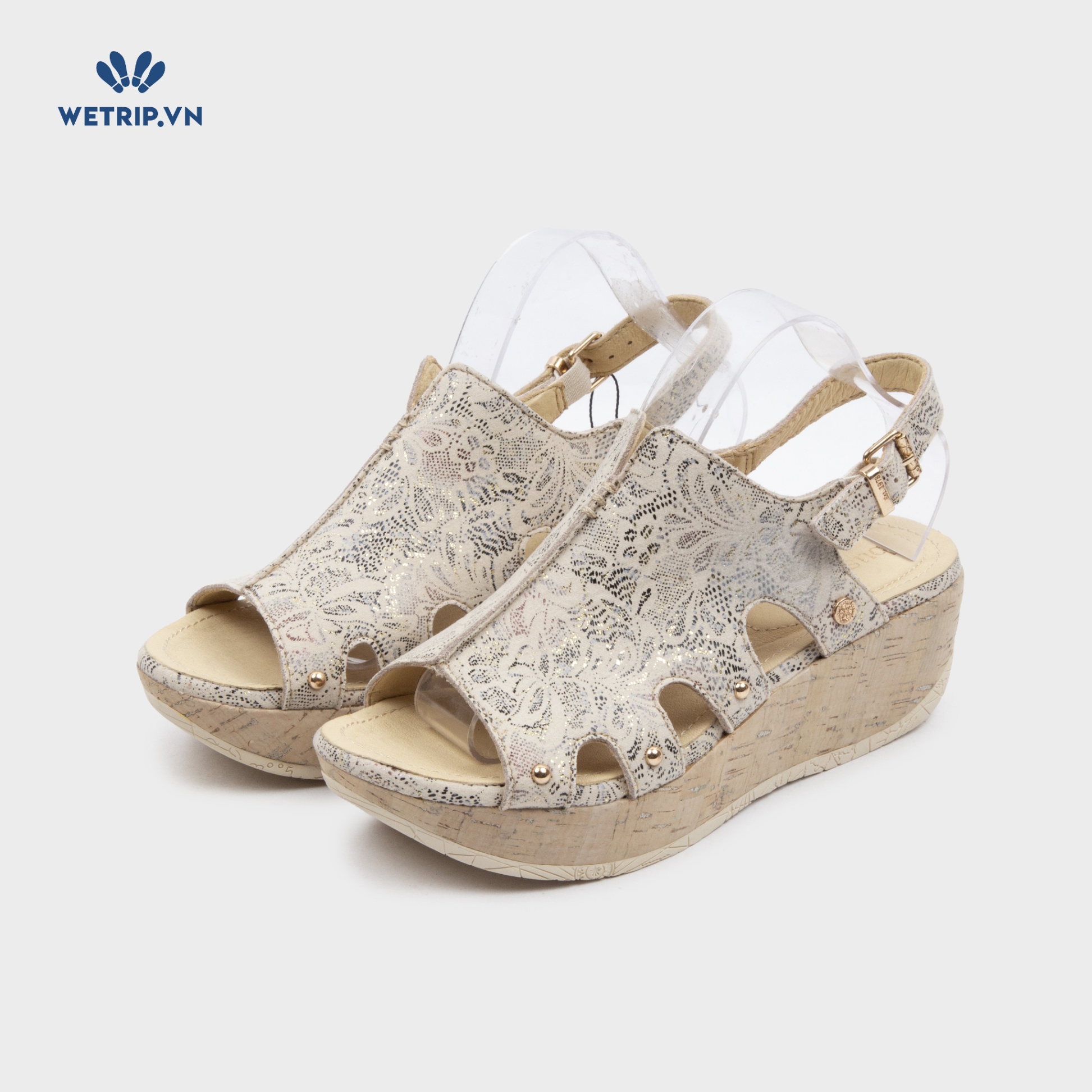 Sandal Xuồng Bussola (Be họa tiết hoa) Mã SDX-BSL-105-B