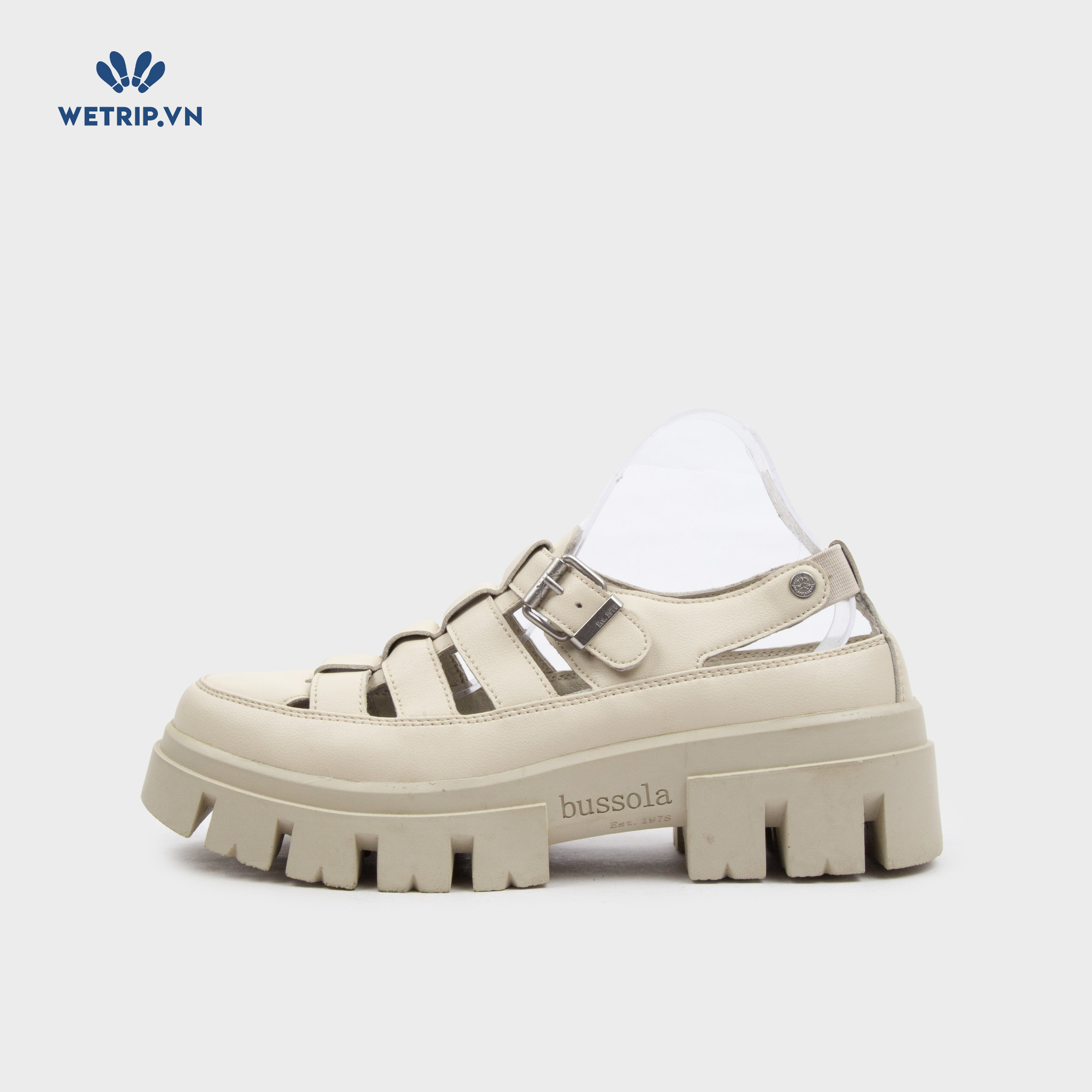 Sandal Cao Gót Bussola (Kem) Mã SDCG-BSL-106-B