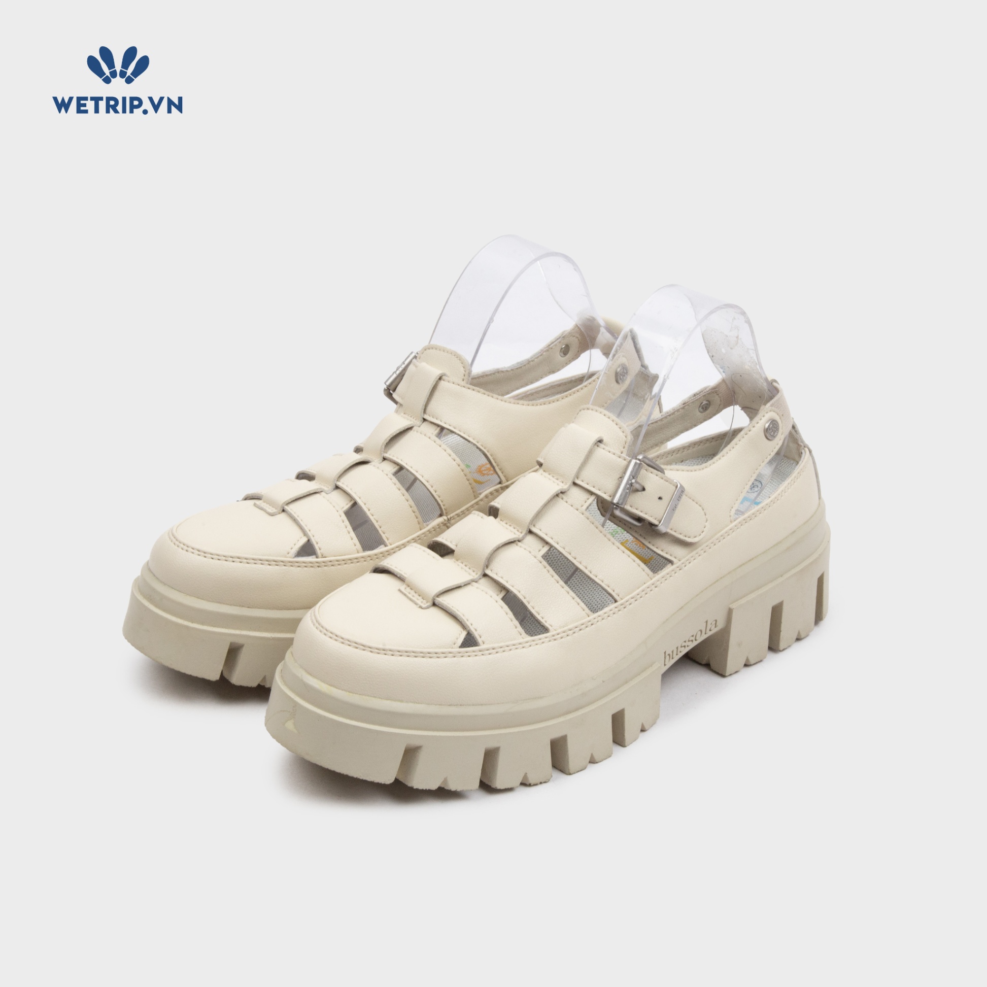 Sandal Cao Gót Bussola (Kem) Mã SDCG-BSL-106-B