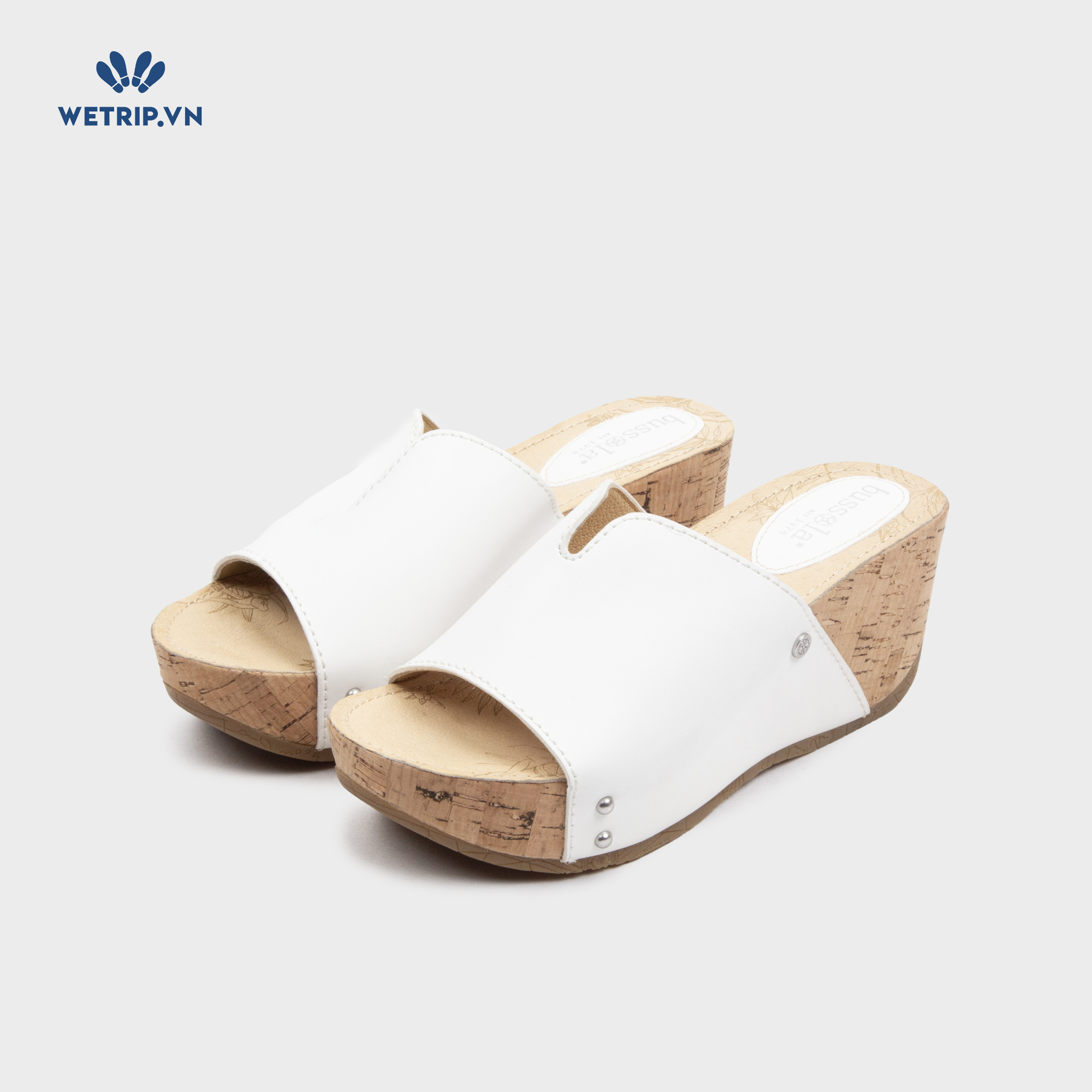 Sandal Xuồng Bussola (Kem lì đế nâu) Mã SDX-BSL-103-C1