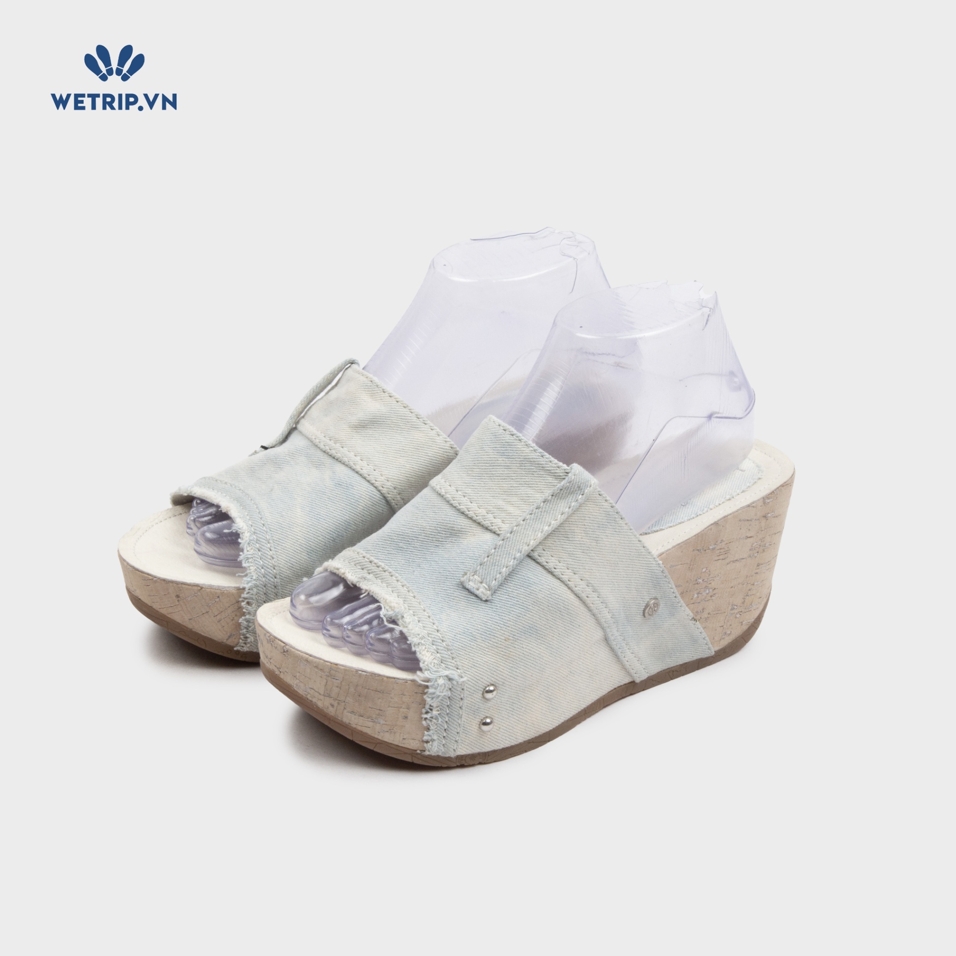 Sandal Xuồng Bussola (Xanh nhạt vải bò đế nâu) Mã SDX-BSL-104-A1