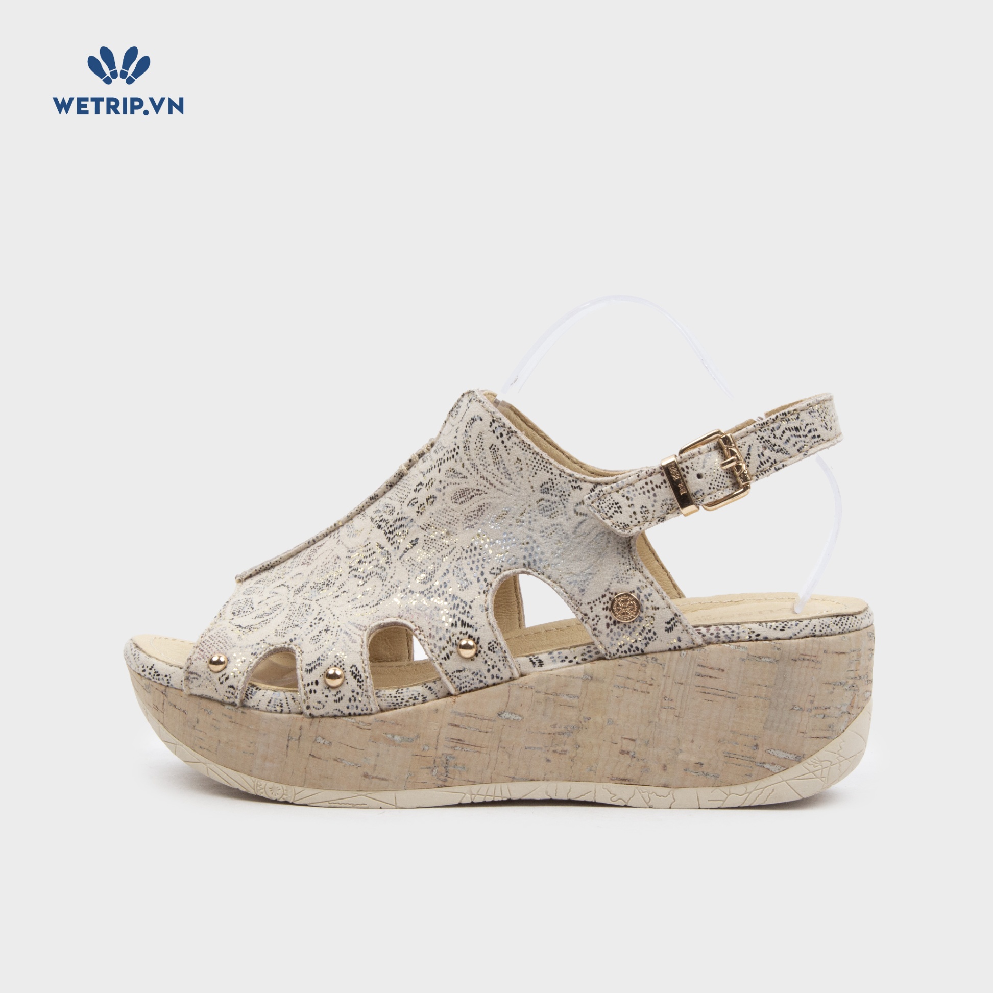 Sandal Xuồng Bussola (Be họa tiết hoa) Mã SDX-BSL-105-B