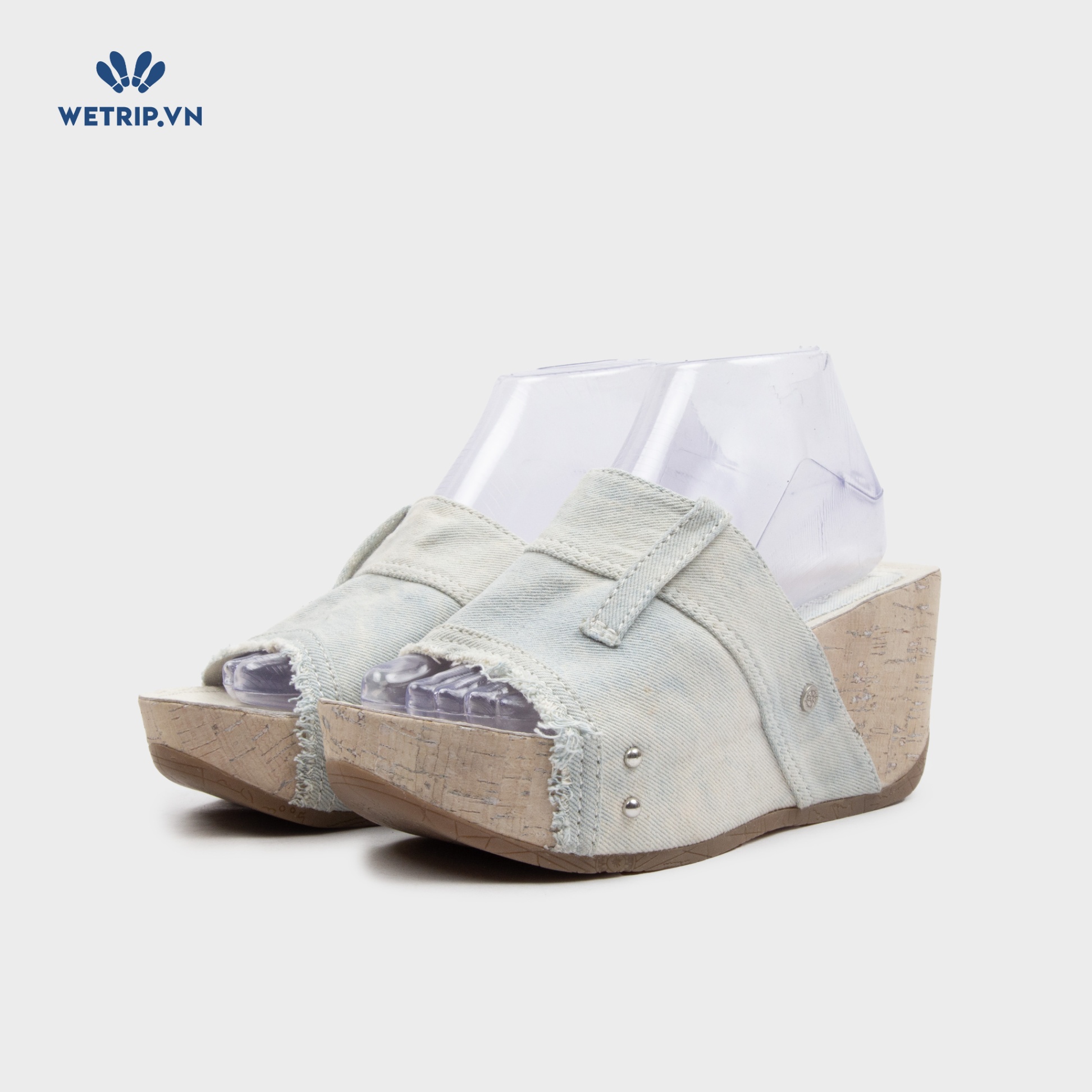 Sandal Xuồng Bussola (Xanh nhạt vải bò đế nâu) Mã SDX-BSL-104-A1