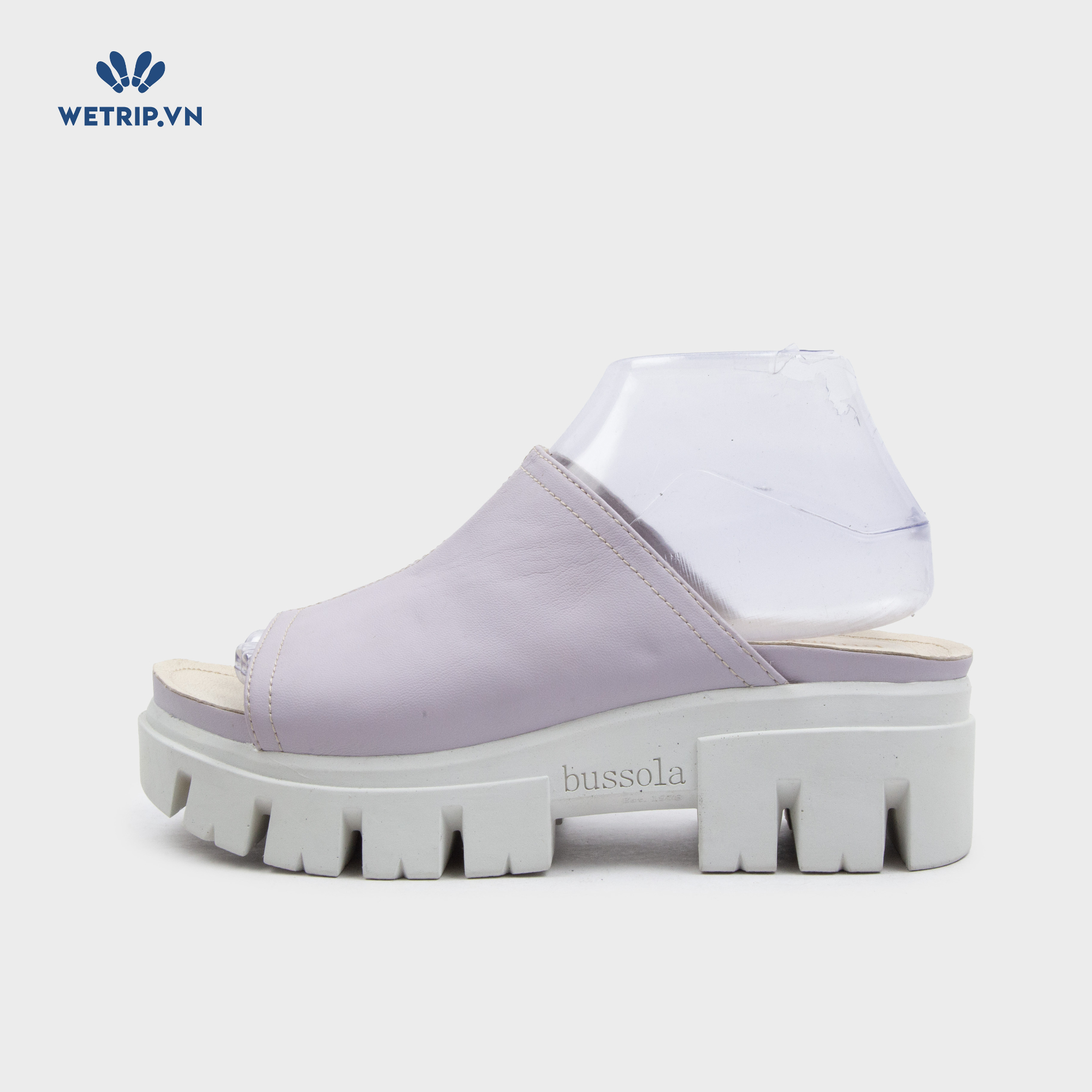 Sandal Cao Gót Bussola (Tím nhạt đế trắng) Mã SDCG-BSL-102-C1