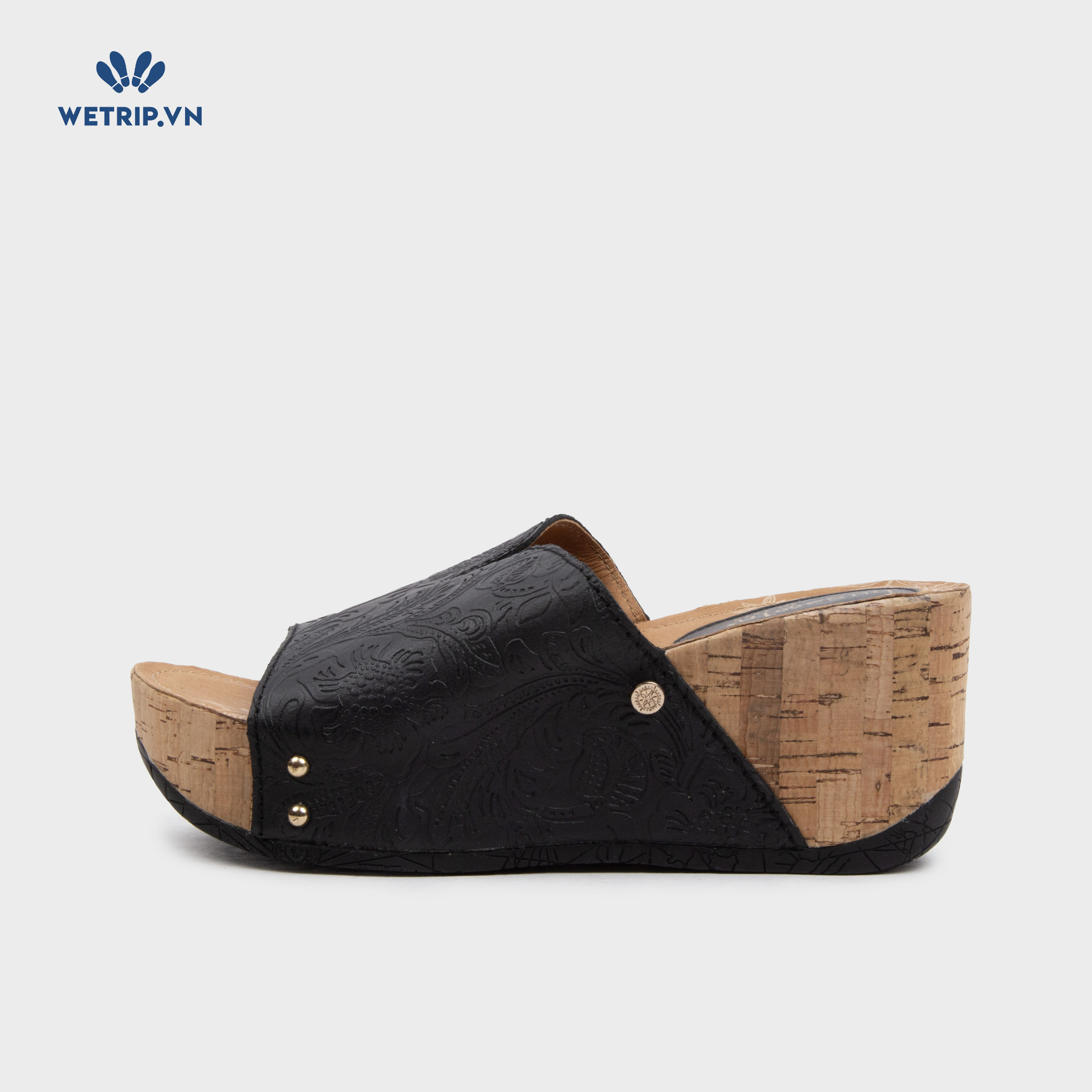 Sandal Xuồng Bussola (Đen họa tiết nổi) Mã SDX-BSL-103-A