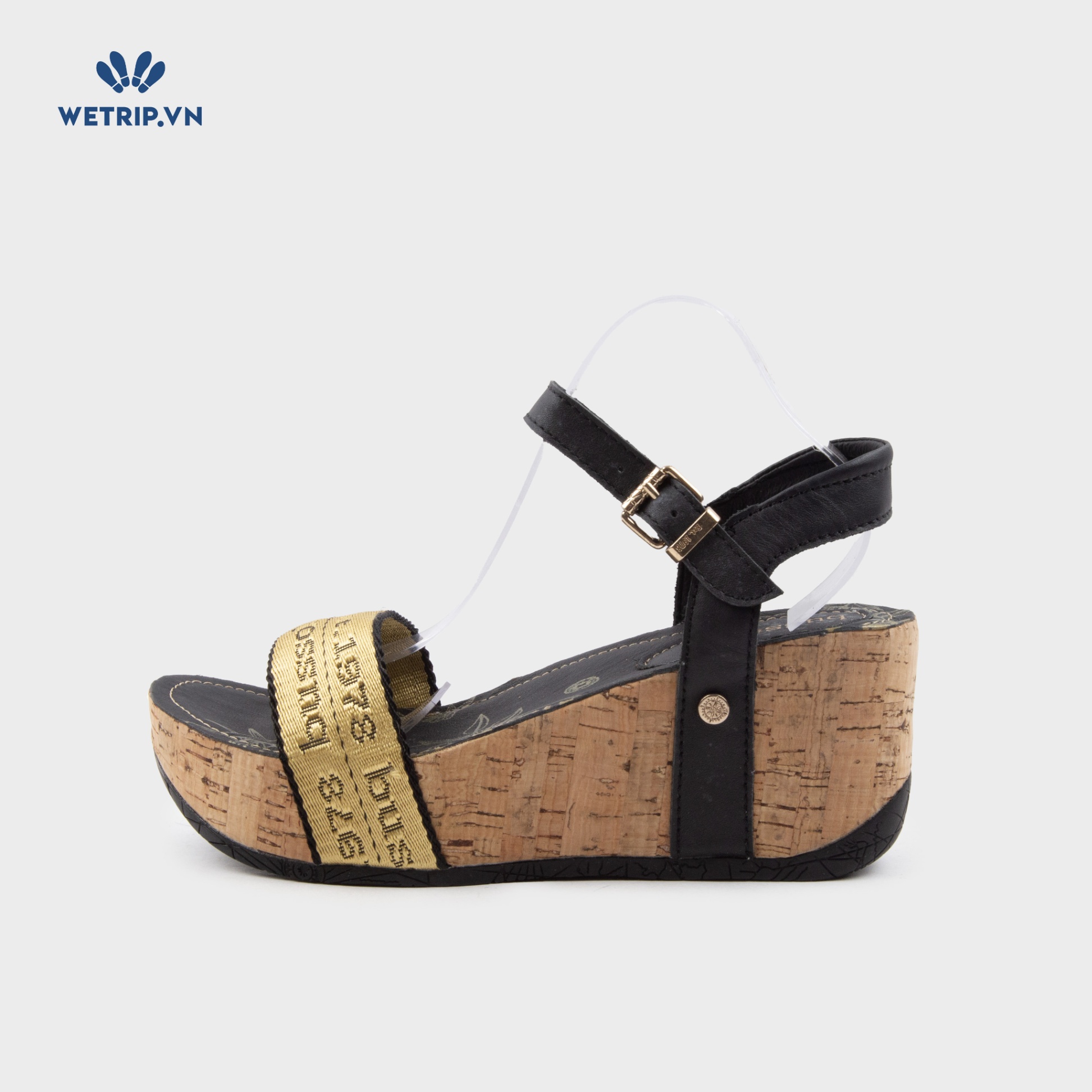 Sandal Xuồng Bussola (Quai vàng lót họa tiết) Mã SDX-BSL-116-B